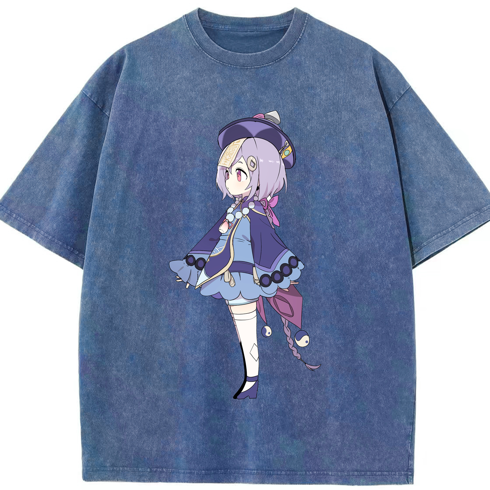 げんし神 七七 なな  genshin Nana 綿100% ヴィンテージ風 半袖Tシャツ（フロントプリント）