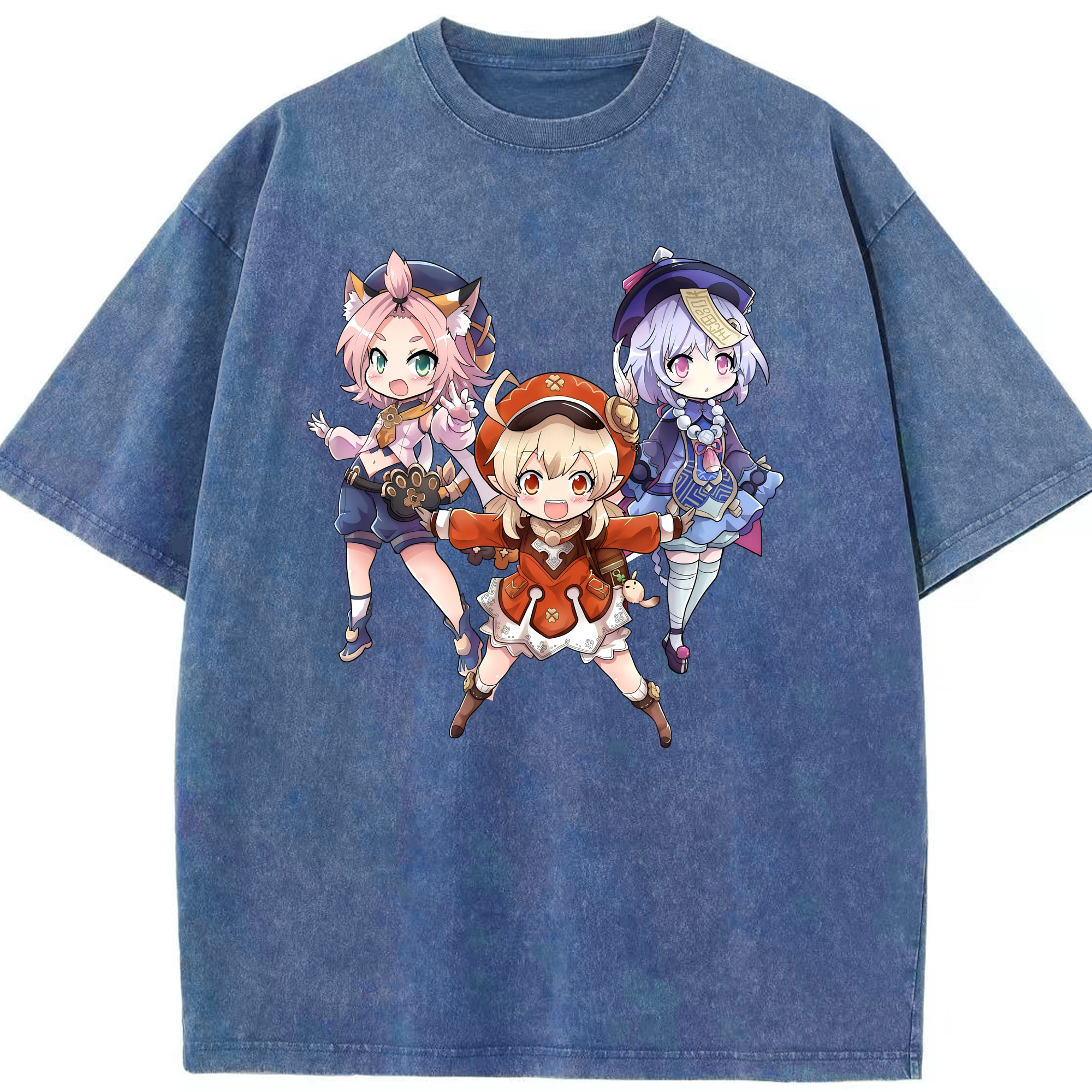 げんし神 七七 なな  genshin Nana 綿100% ヴィンテージ風 半袖Tシャツ（フロントプリント）