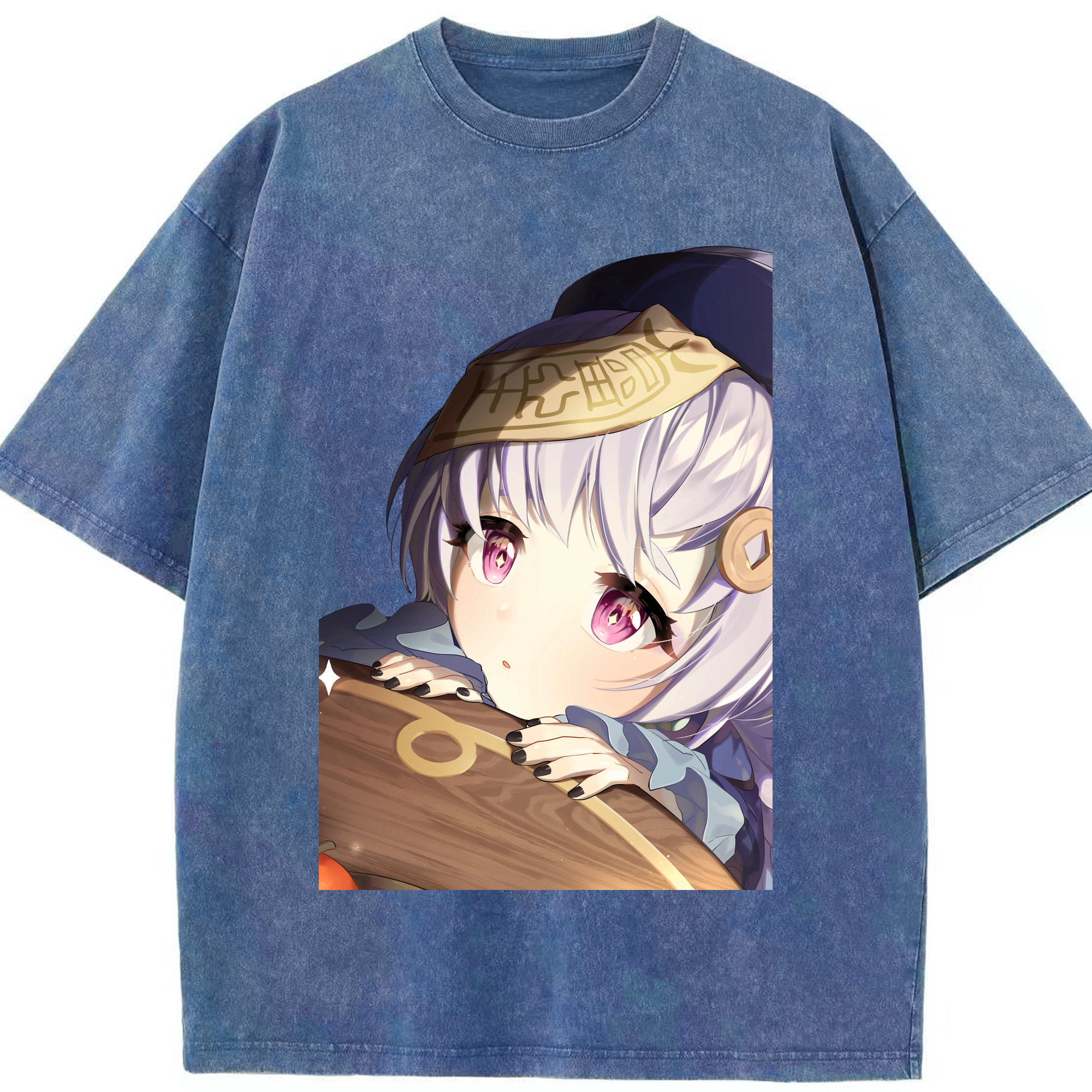 げんし神 七七 なな  genshin Nana 綿100% ヴィンテージ風 半袖Tシャツ（フロントプリント）