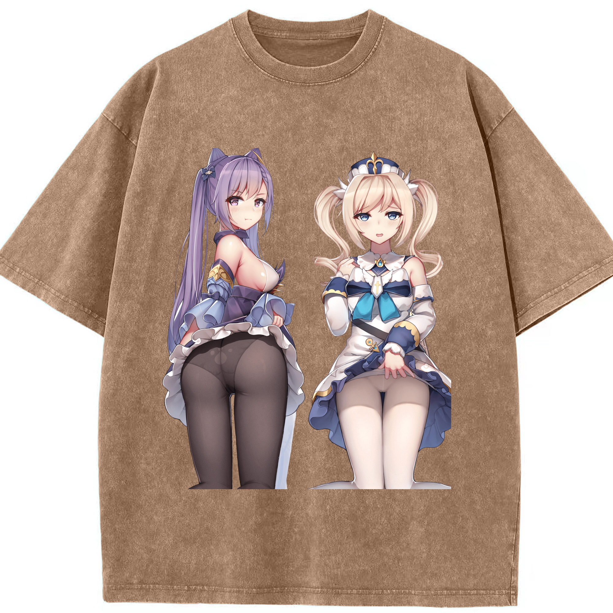 げんし神 刻晴 こくせい genshin Kokusei 綿100% ヴィンテージ風 半袖Tシャツ（フロントプリント）