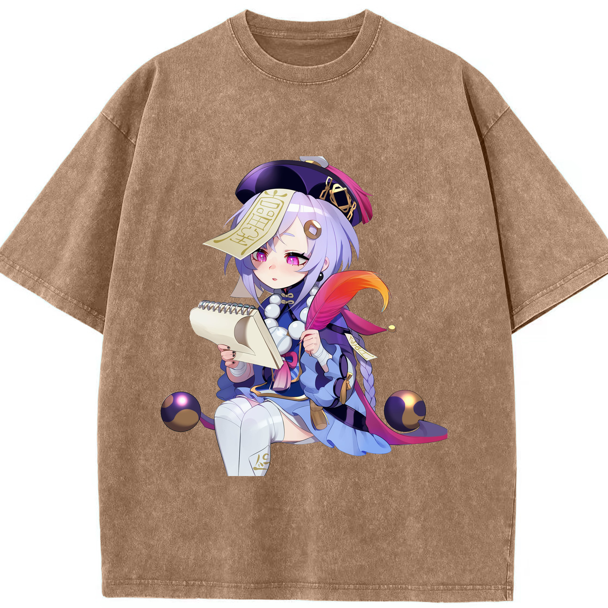 げんし神 七七 なな  genshin Nana 綿100% ヴィンテージ風 半袖Tシャツ（フロントプリント）
