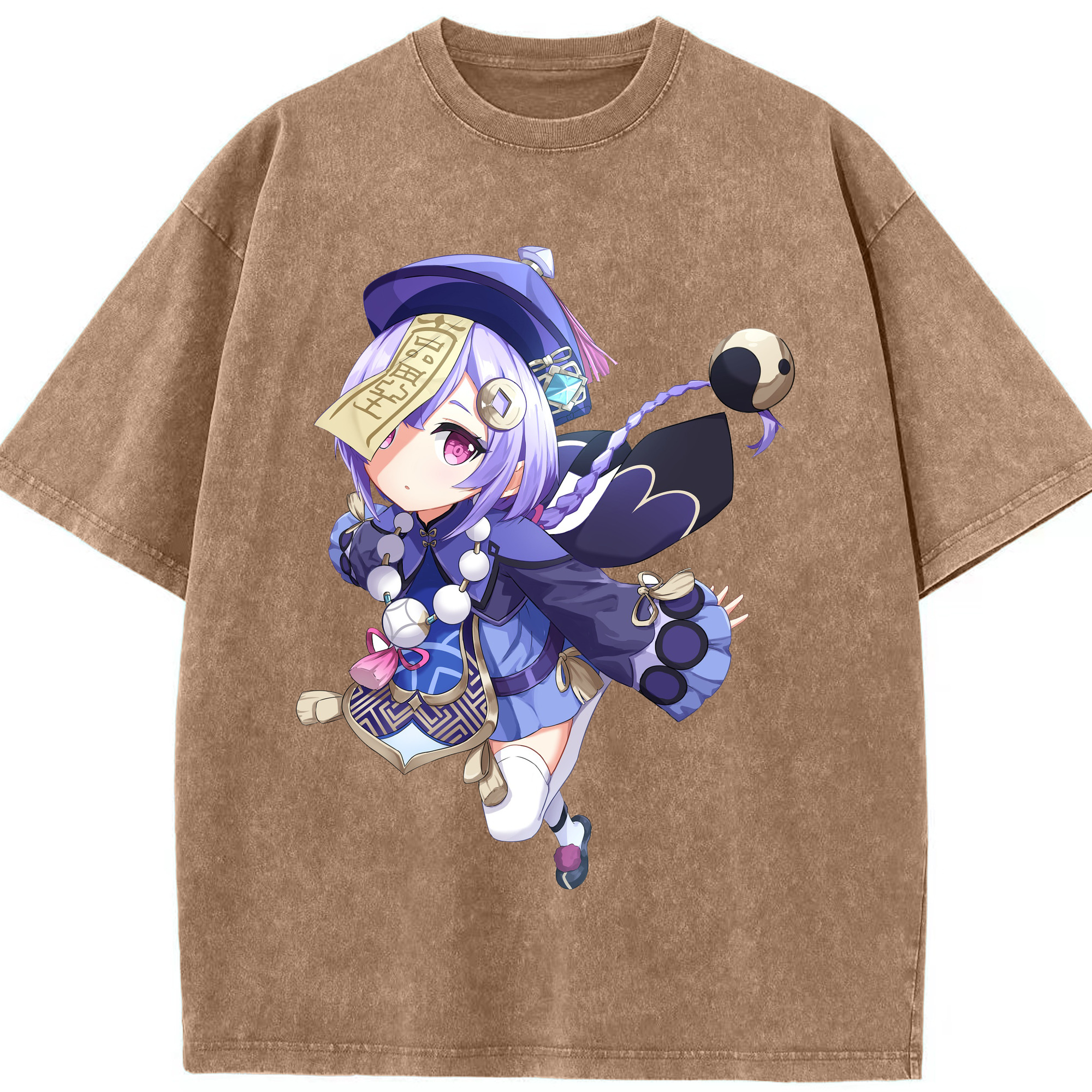 げんし神 七七 なな  genshin Nana 綿100% ヴィンテージ風 半袖Tシャツ（フロントプリント）