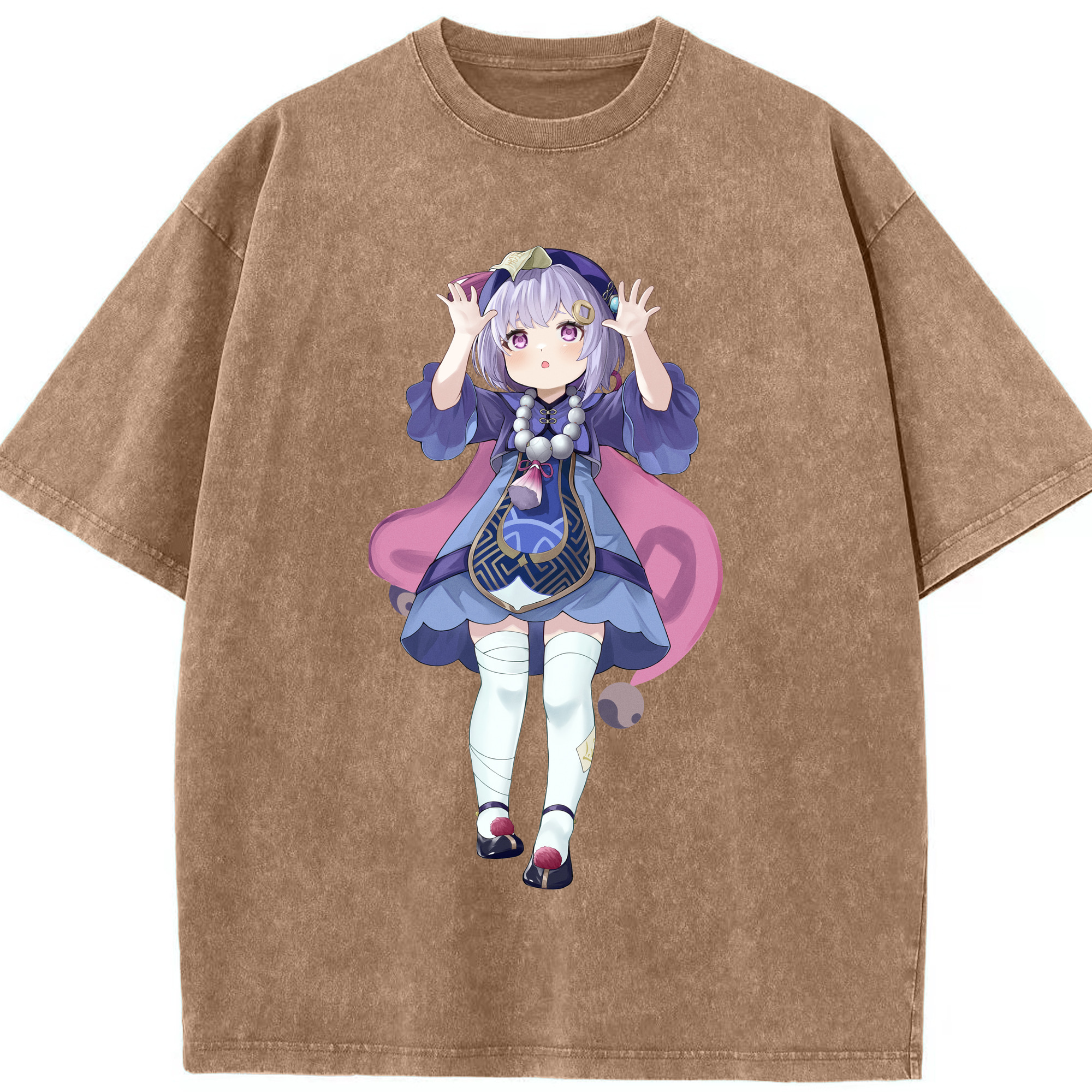 げんし神 七七 なな  genshin Nana 綿100% ヴィンテージ風 半袖Tシャツ（フロントプリント）
