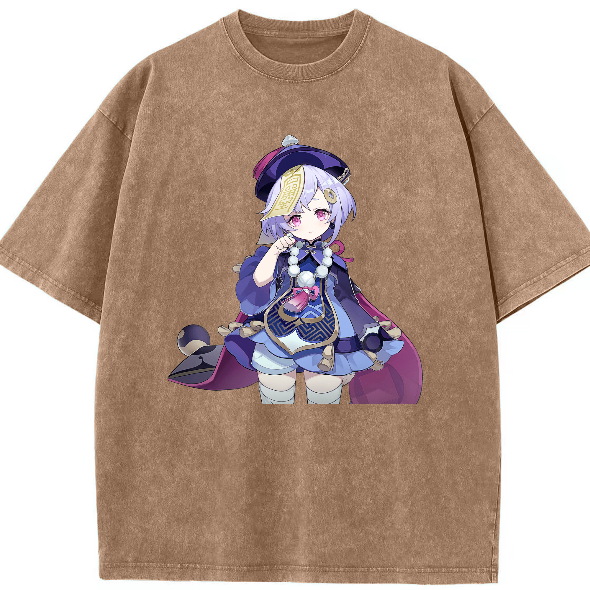 げんし神 七七 なな  genshin Nana 綿100% ヴィンテージ風 半袖Tシャツ（フロントプリント）