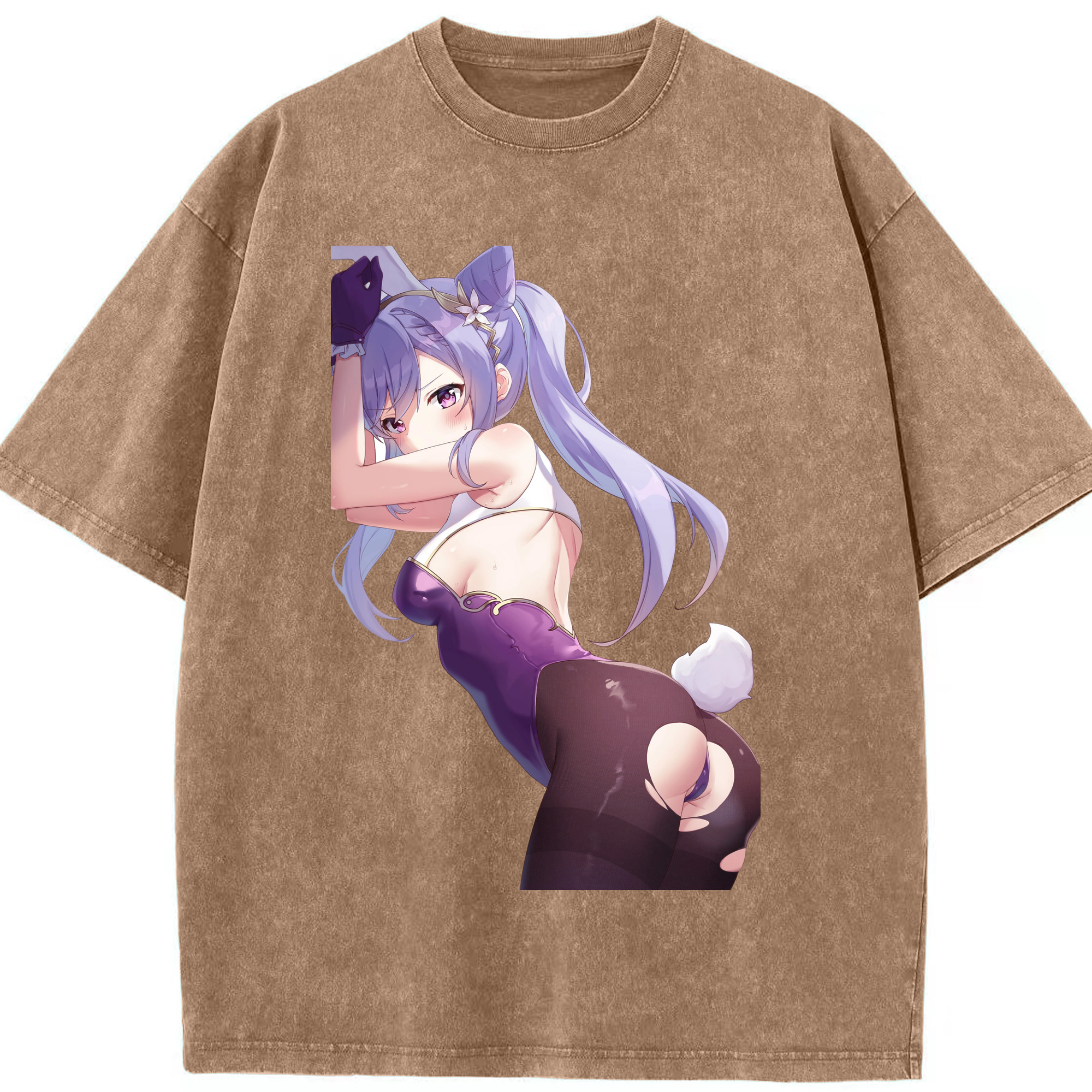 げんし神 刻晴 こくせい genshin Kokusei 綿100% ヴィンテージ風 半袖Tシャツ（フロントプリント）