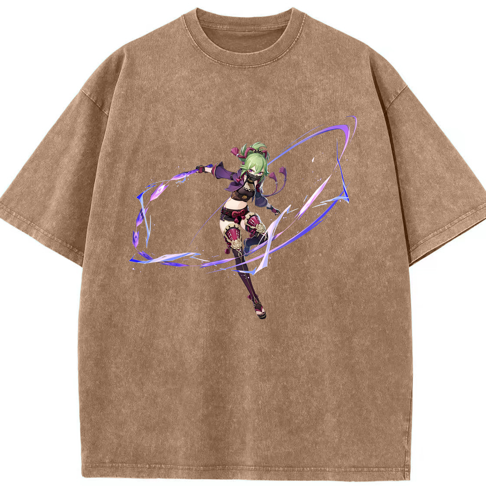 げんし神  久岐忍 くき しのぶ genshin Kuki Shinobu 綿100% ヴィンテージ風 半袖Tシャツ（フロントプリント）