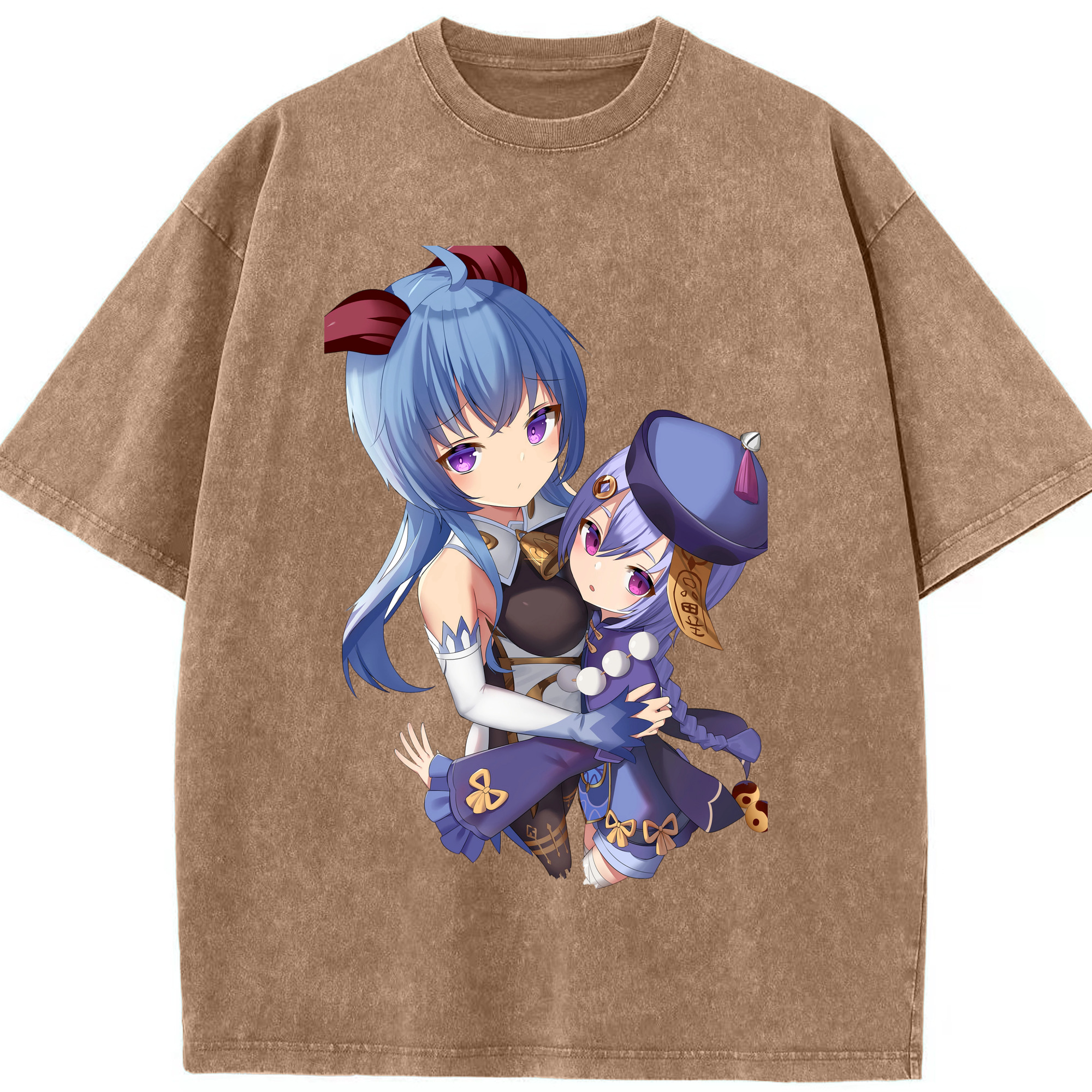 げんし神 甘雨 かんう genshin Ganyu 綿100% ヴィンテージ風 半袖Tシャツ（フロントプリント）