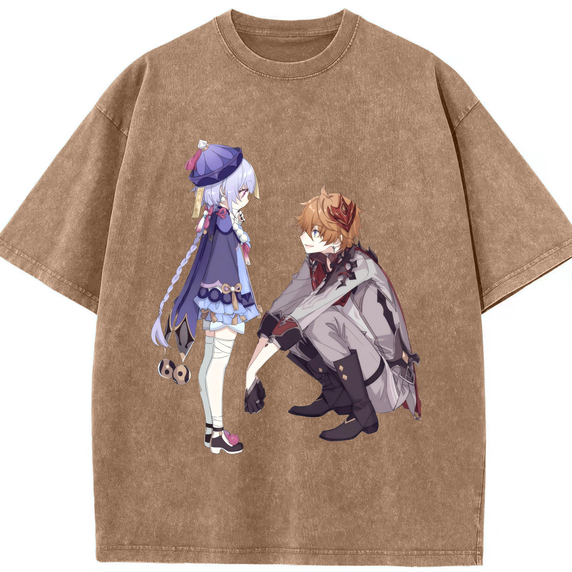 げんし神 七七 なな  genshin Nana 綿100% ヴィンテージ風 半袖Tシャツ（フロントプリント）