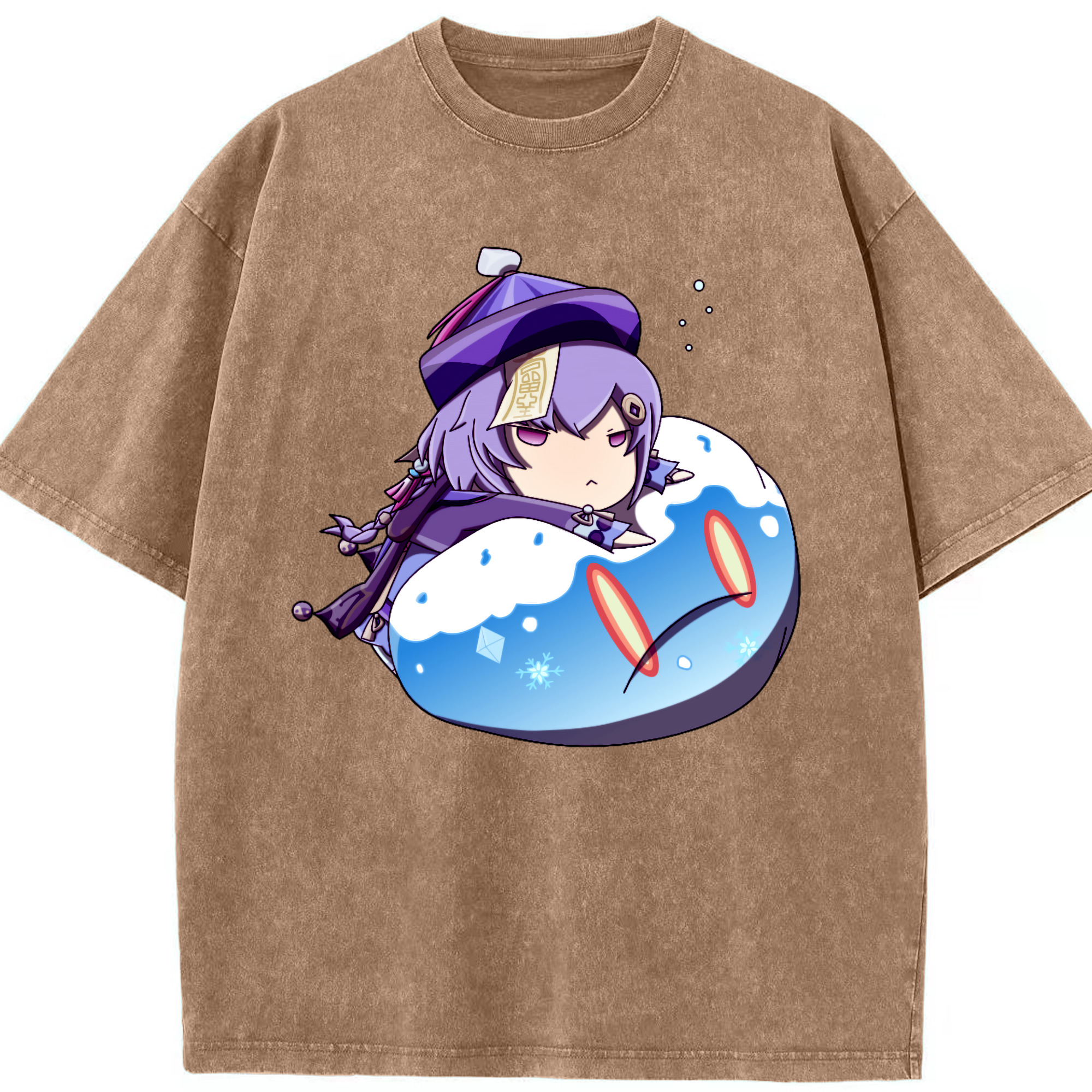 げんし神 七七 なな  genshin Nana 綿100% ヴィンテージ風 半袖Tシャツ（フロントプリント）