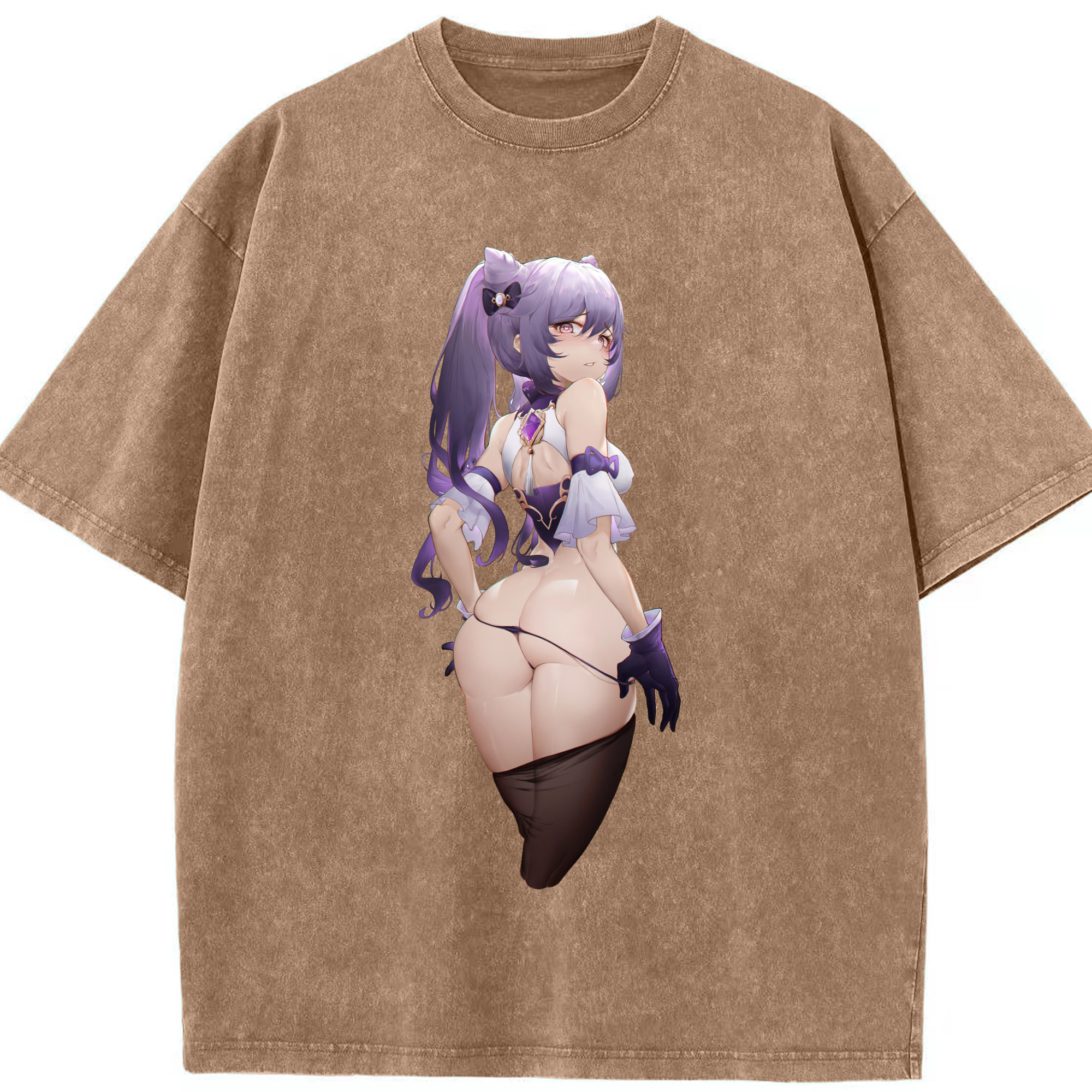 げんし神 刻晴 こくせい genshin Kokusei 綿100% ヴィンテージ風 半袖Tシャツ（フロントプリント）