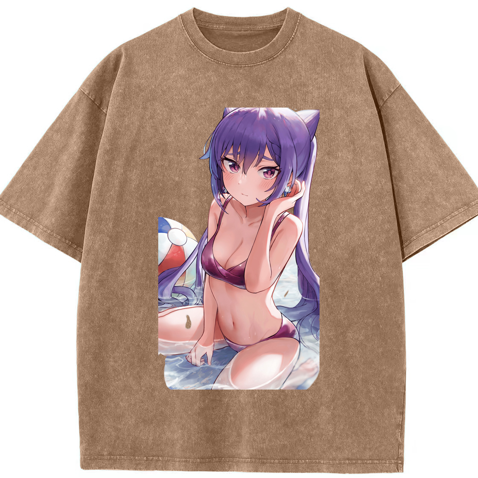 げんし神 刻晴 こくせい genshin Kokusei 綿100% ヴィンテージ風 半袖Tシャツ（フロントプリント）
