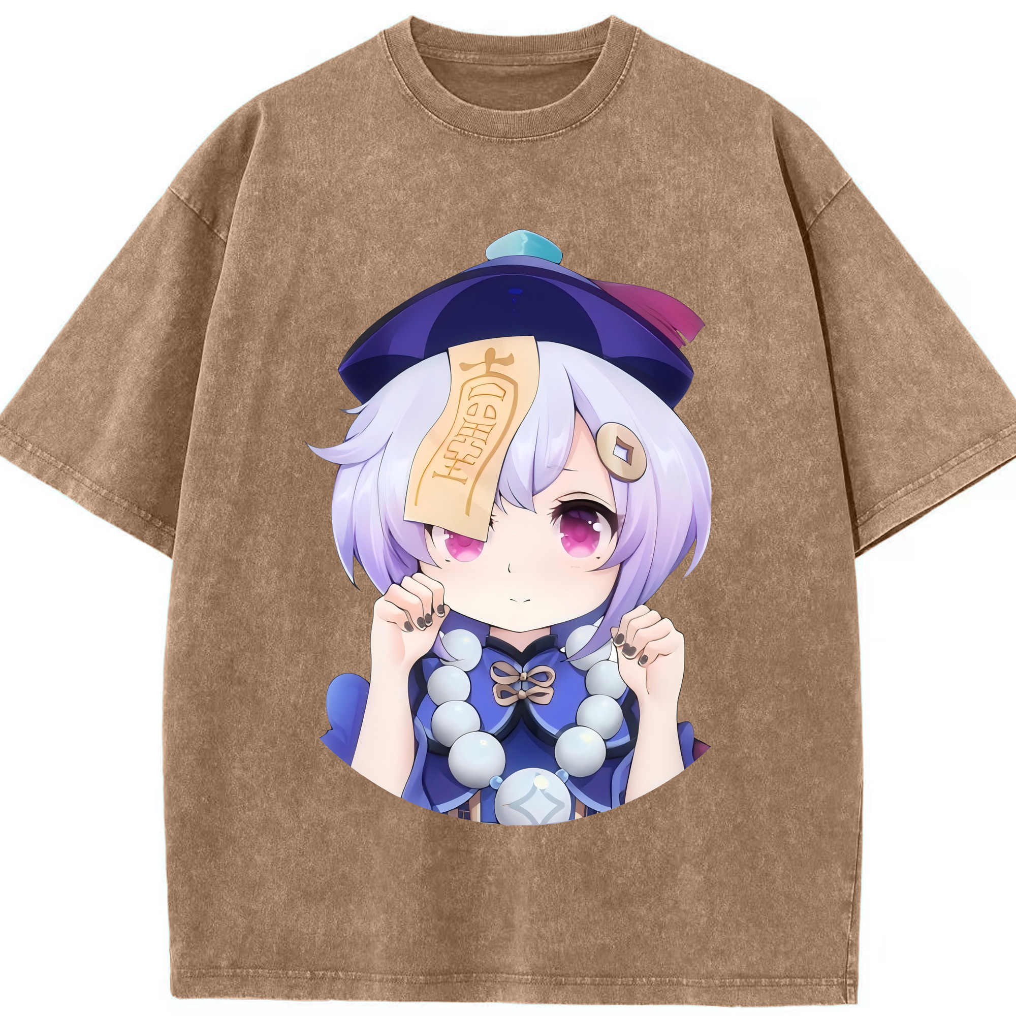 げんし神 七七 なな  genshin Nana 綿100% ヴィンテージ風 半袖Tシャツ（フロントプリント）