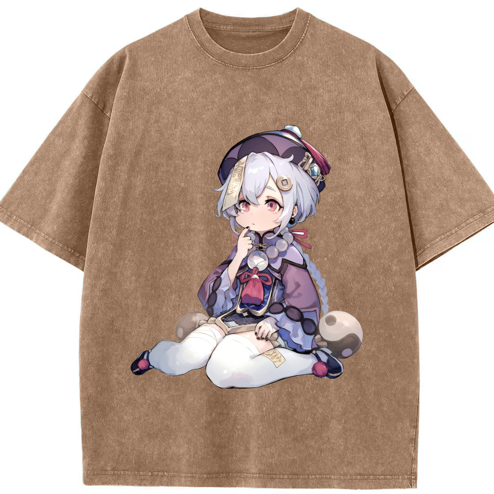 げんし神 七七 なな  genshin Nana 綿100% ヴィンテージ風 半袖Tシャツ（フロントプリント）