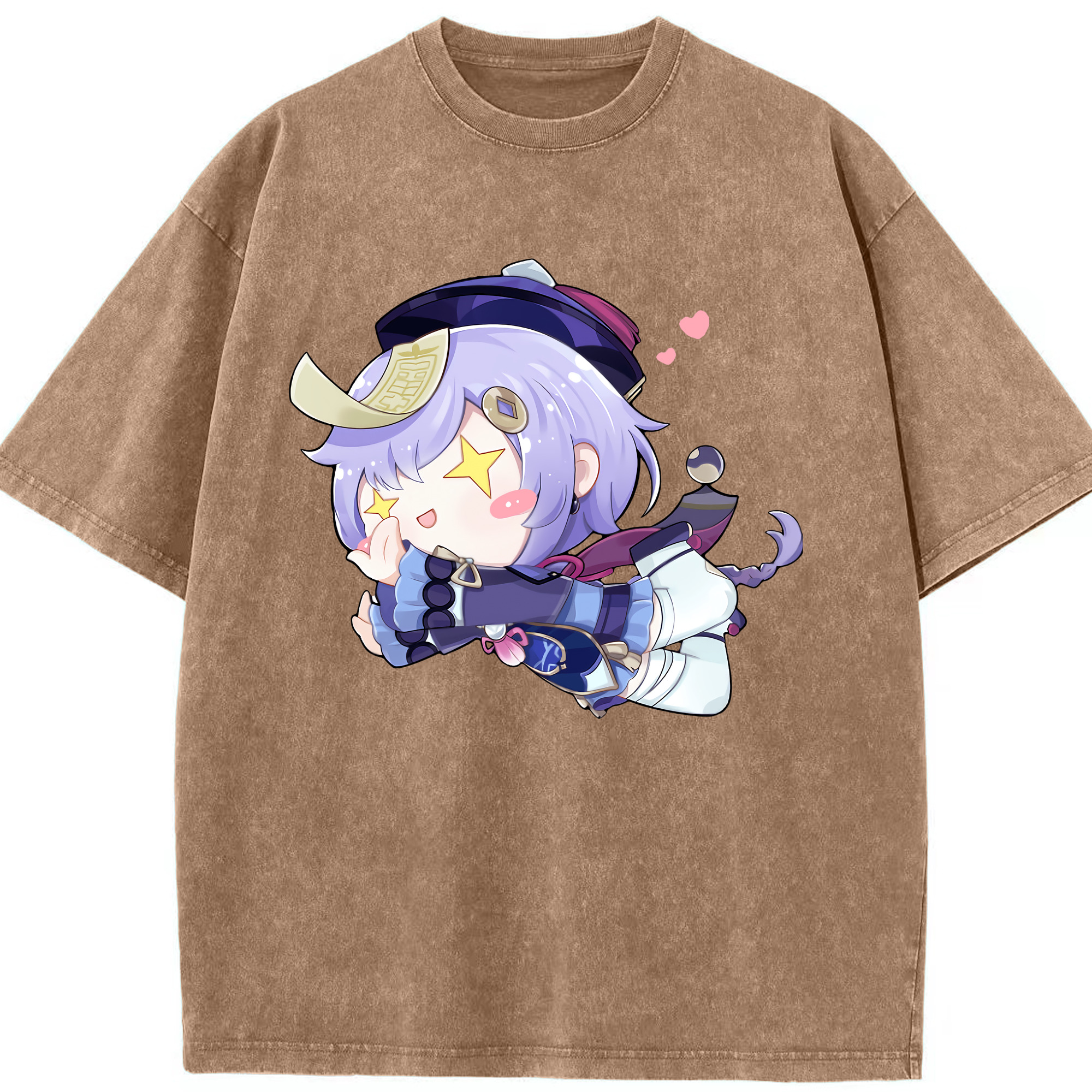 げんし神 七七 なな  genshin Nana 綿100% ヴィンテージ風 半袖Tシャツ（フロントプリント）