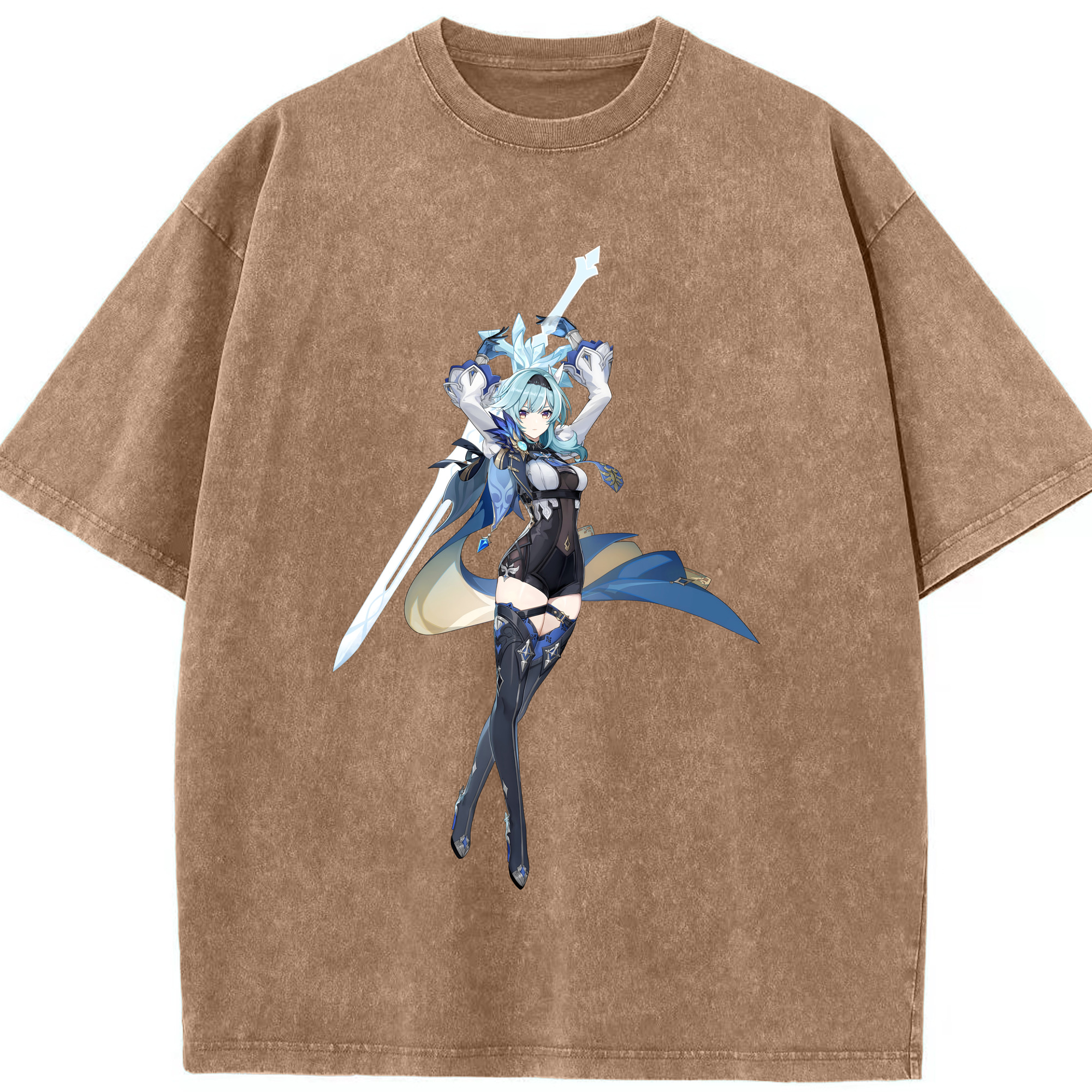 げんし神 优菈 ゆうら genshin Yūra 綿100% ヴィンテージ風 半袖Tシャツ（フロントプリント）
