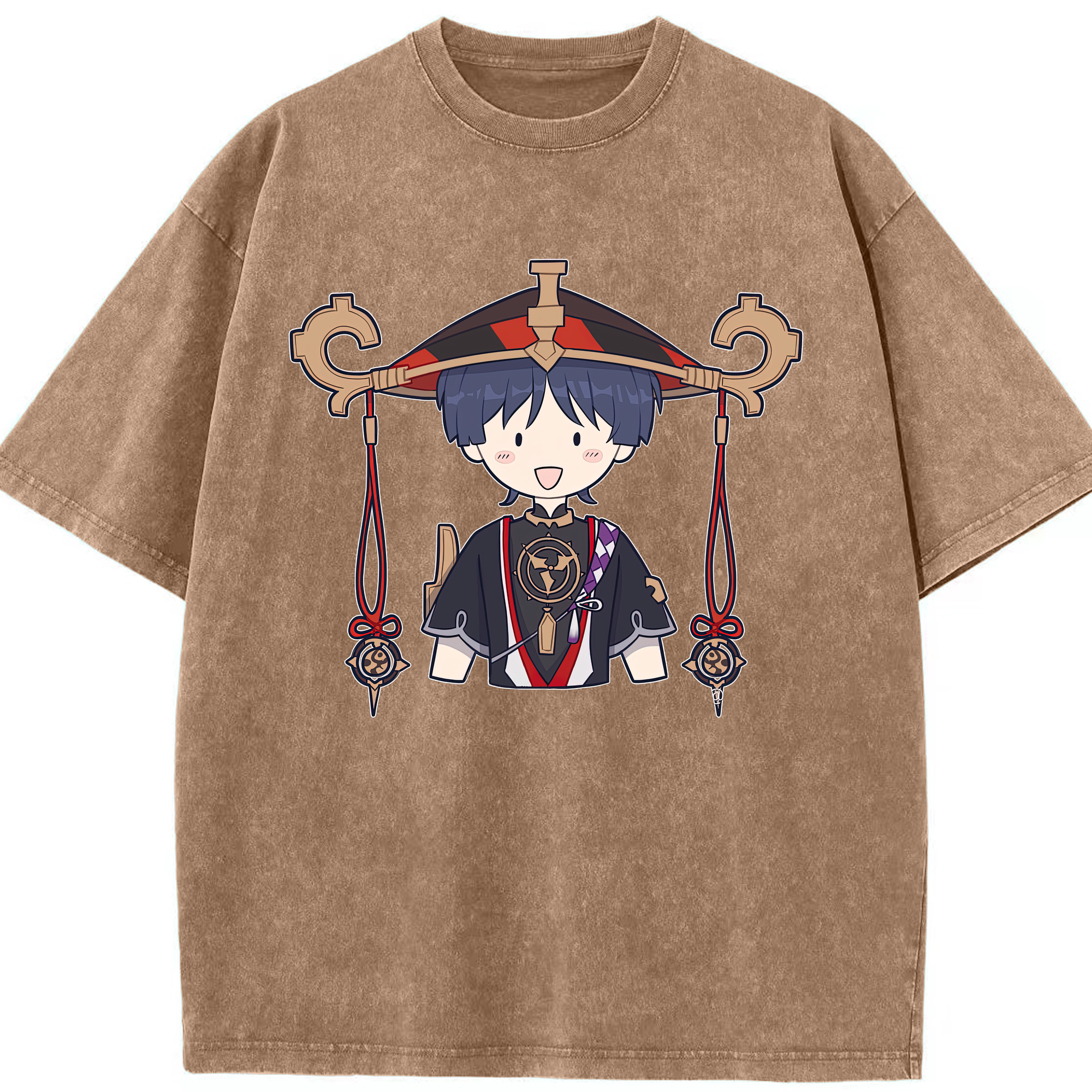 げんし神 さんペい genshin Sanpei 綿100% ヴィンテージ風 半袖Tシャツ（フロントプリント）