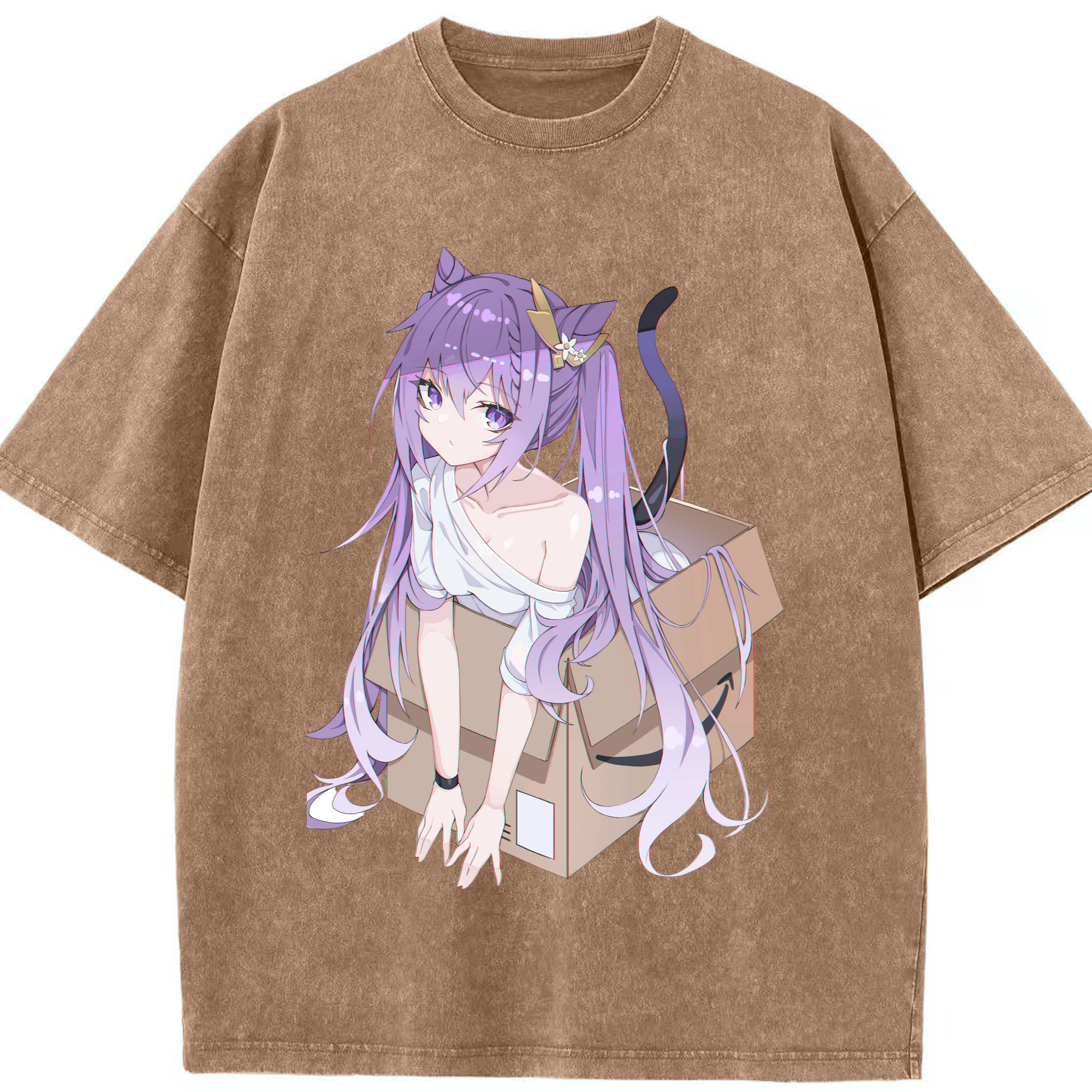 げんし神 刻晴 こくせい genshin Kokusei 綿100% ヴィンテージ風 半袖Tシャツ（フロントプリント）