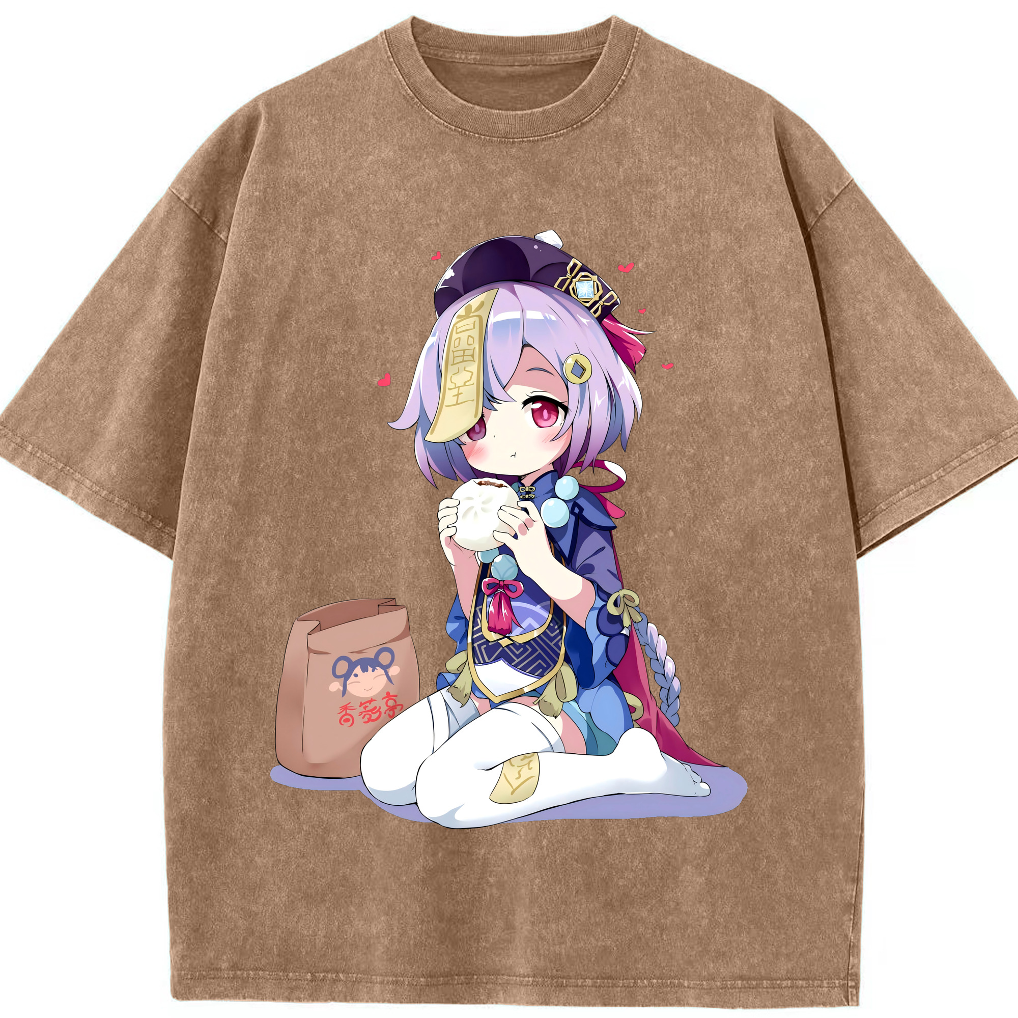 げんし神 七七 なな  genshin Nana 綿100% ヴィンテージ風 半袖Tシャツ（フロントプリント）