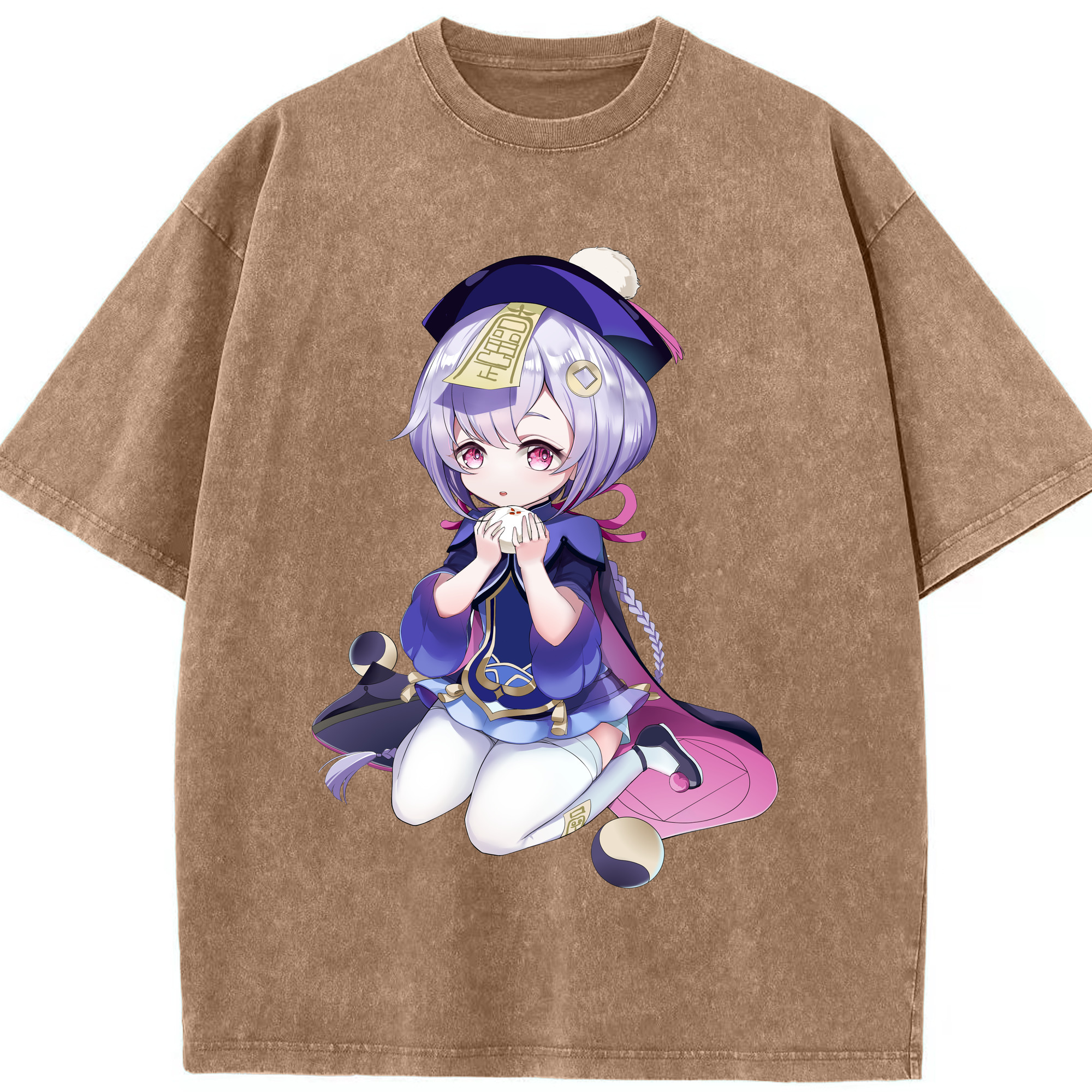 げんし神 七七 なな  genshin Nana 綿100% ヴィンテージ風 半袖Tシャツ（フロントプリント）