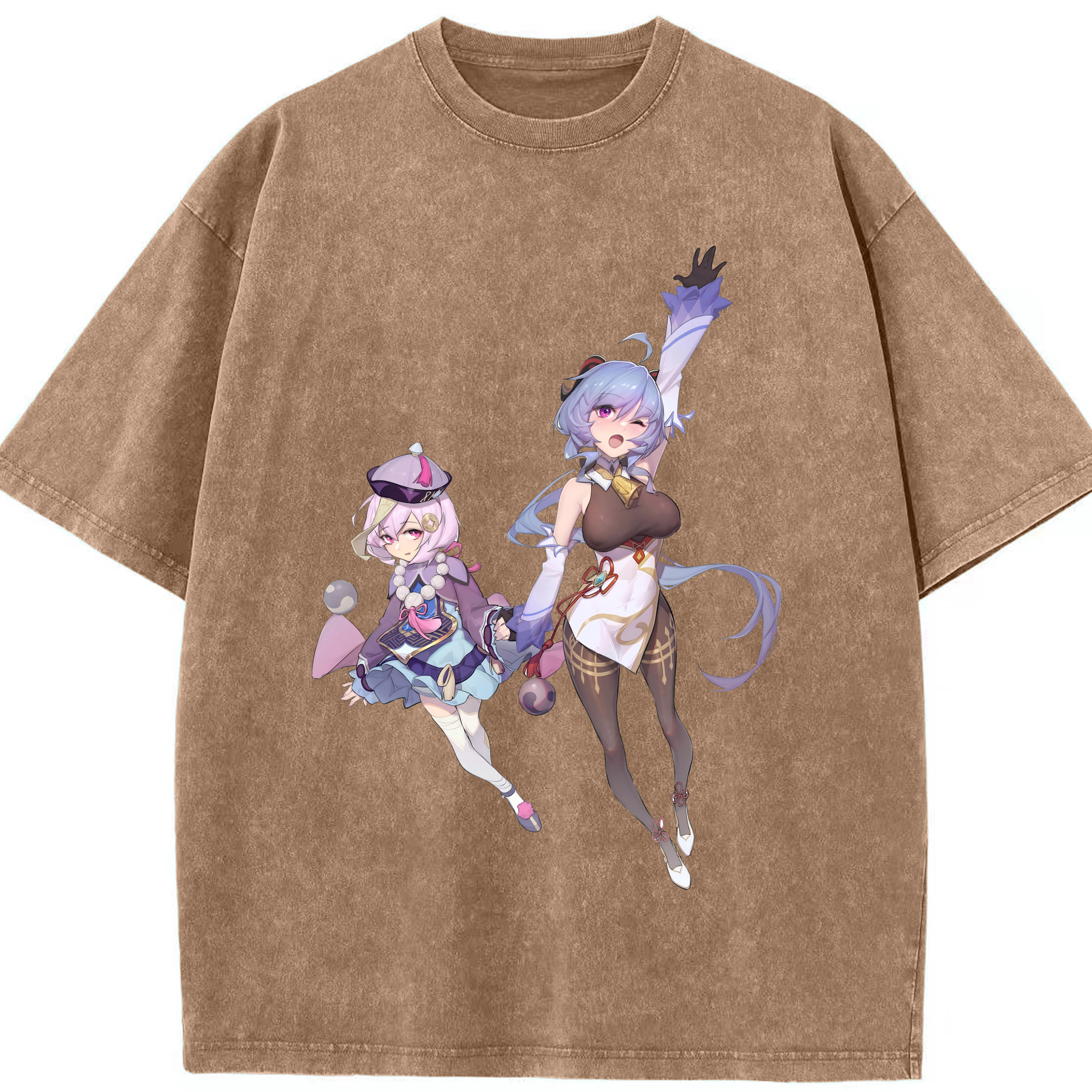 げんし神 七七 なな  genshin Nana 綿100% ヴィンテージ風 半袖Tシャツ（フロントプリント）