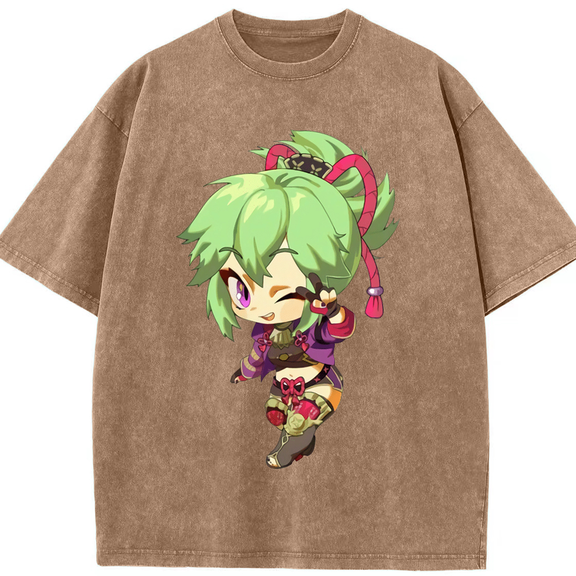 げんし神  久岐忍 くき しのぶ genshin Kuki Shinobu 綿100% ヴィンテージ風 半袖Tシャツ（フロントプリント）