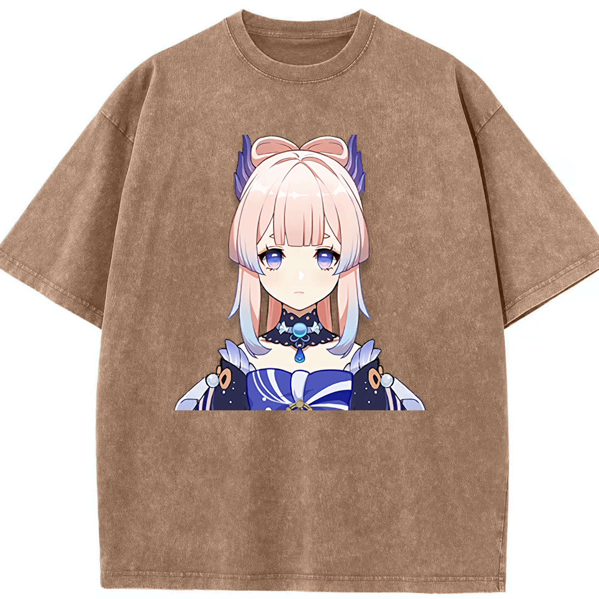 げんし神 珊瑚宮心海 サンゴノミヤ・ココミ genshin Sangonomiya Kokomi 綿100% ヴィンテージ風 半袖Tシャツ（フロントプリント）