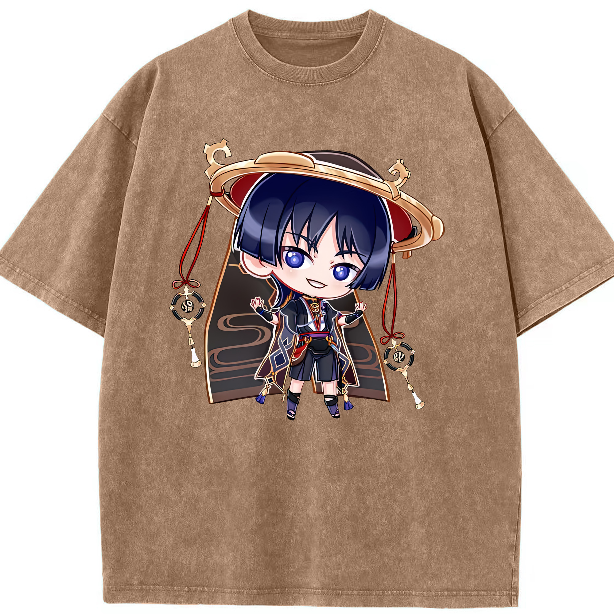 げんし神 さんペい genshin Sanpei 綿100% ヴィンテージ風 半袖Tシャツ（フロントプリント）