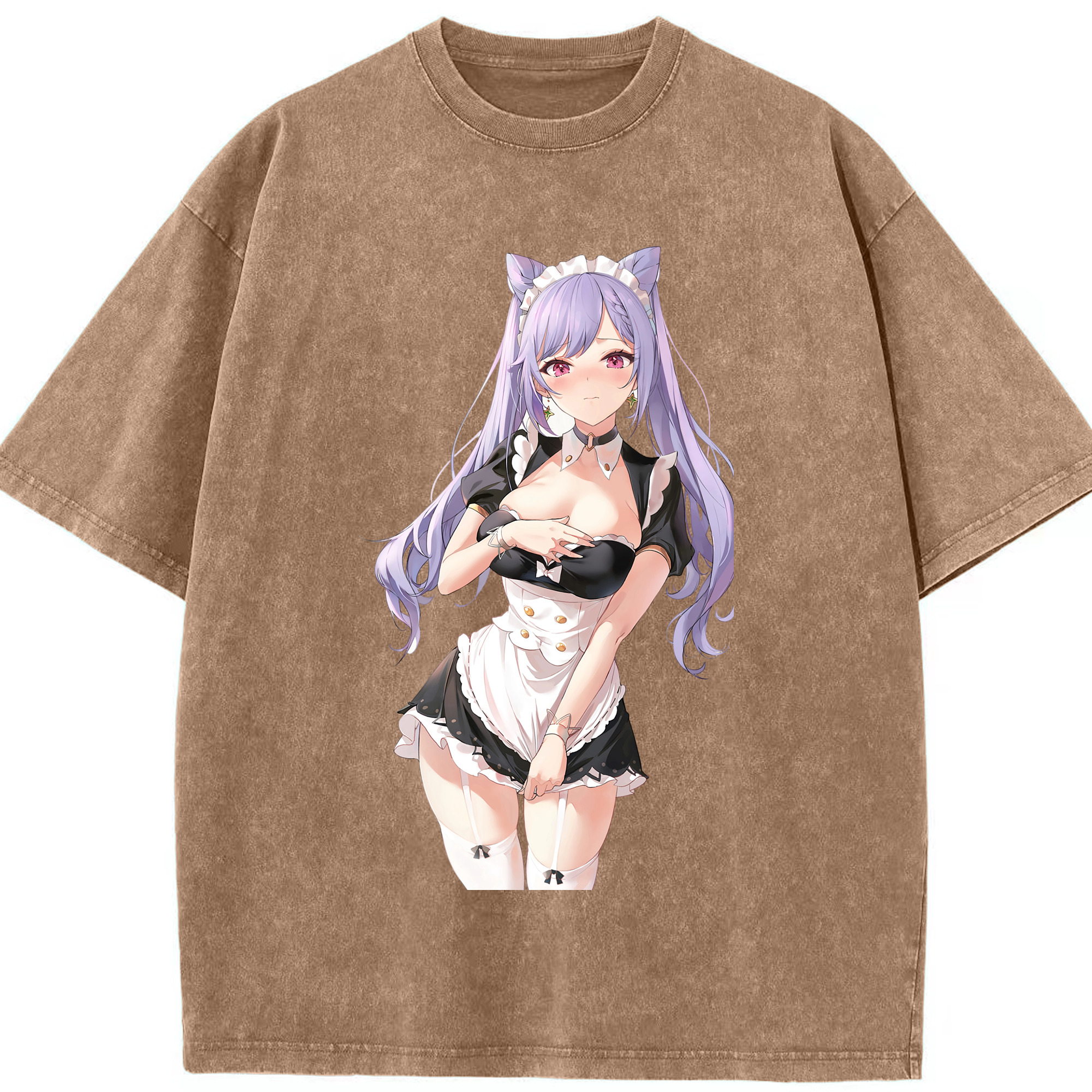 げんし神 刻晴 こくせい genshin Kokusei 綿100% ヴィンテージ風 半袖Tシャツ（フロントプリント）