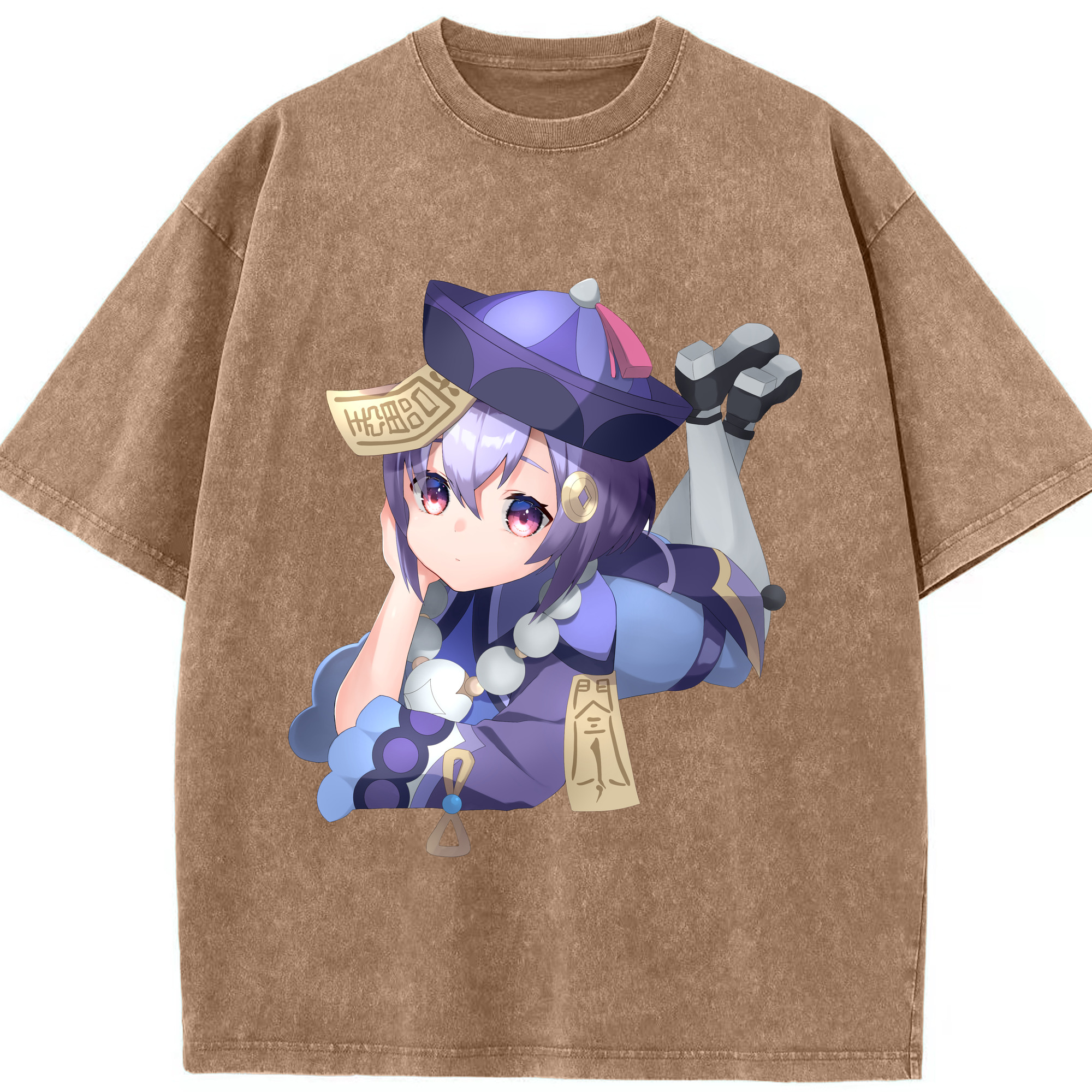 げんし神 七七 なな  genshin Nana 綿100% ヴィンテージ風 半袖Tシャツ（フロントプリント）