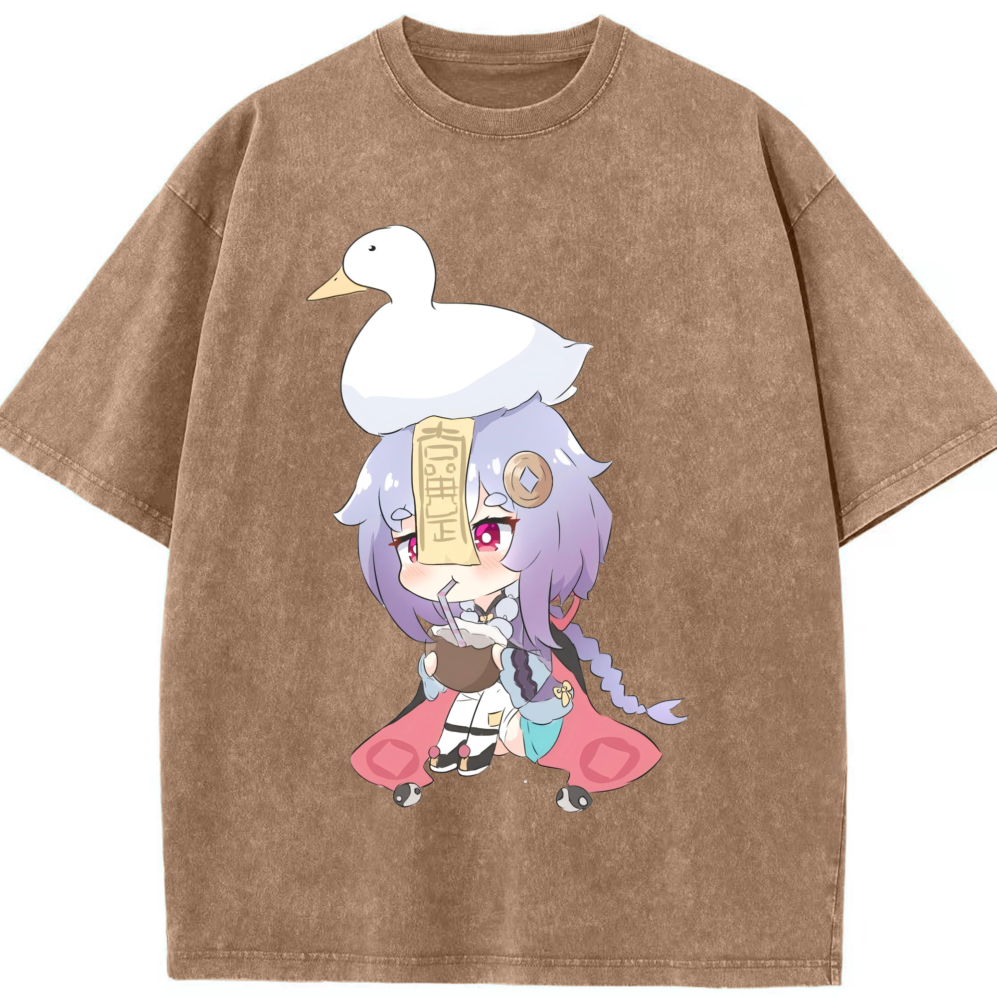 げんし神 七七 なな  genshin Nana 綿100% ヴィンテージ風 半袖Tシャツ（フロントプリント）
