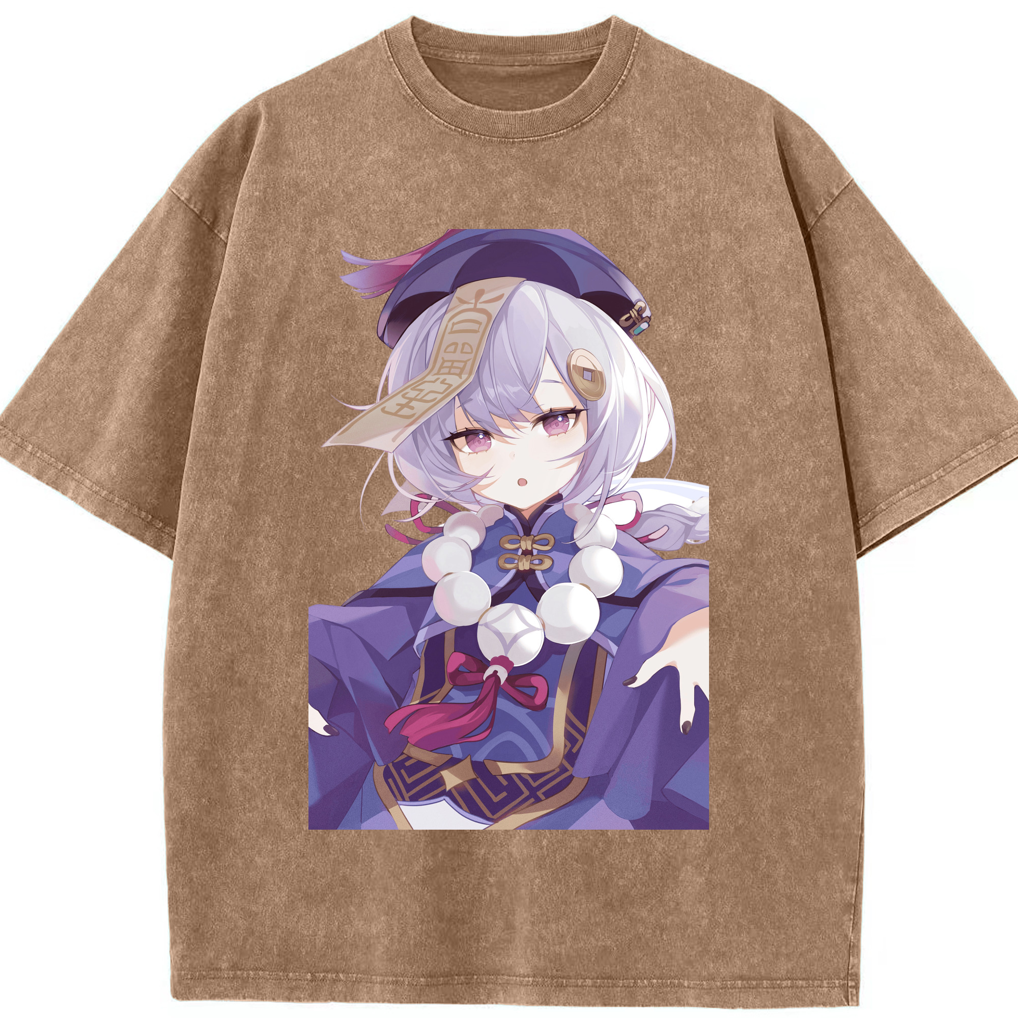げんし神 七七 なな  genshin Nana 綿100% ヴィンテージ風 半袖Tシャツ（フロントプリント）