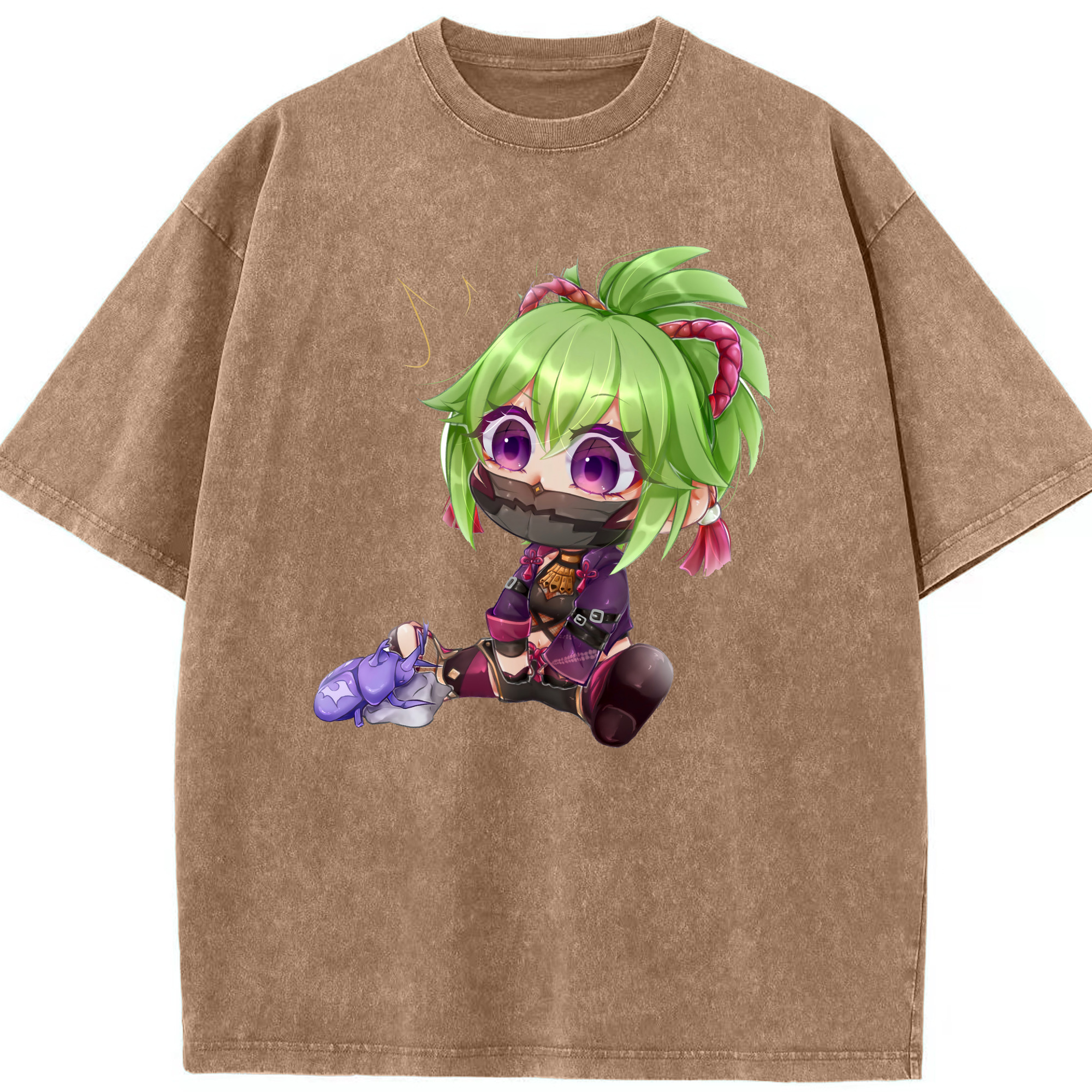 げんし神  久岐忍 くき しのぶ genshin Kuki Shinobu 綿100% ヴィンテージ風 半袖Tシャツ（フロントプリント）