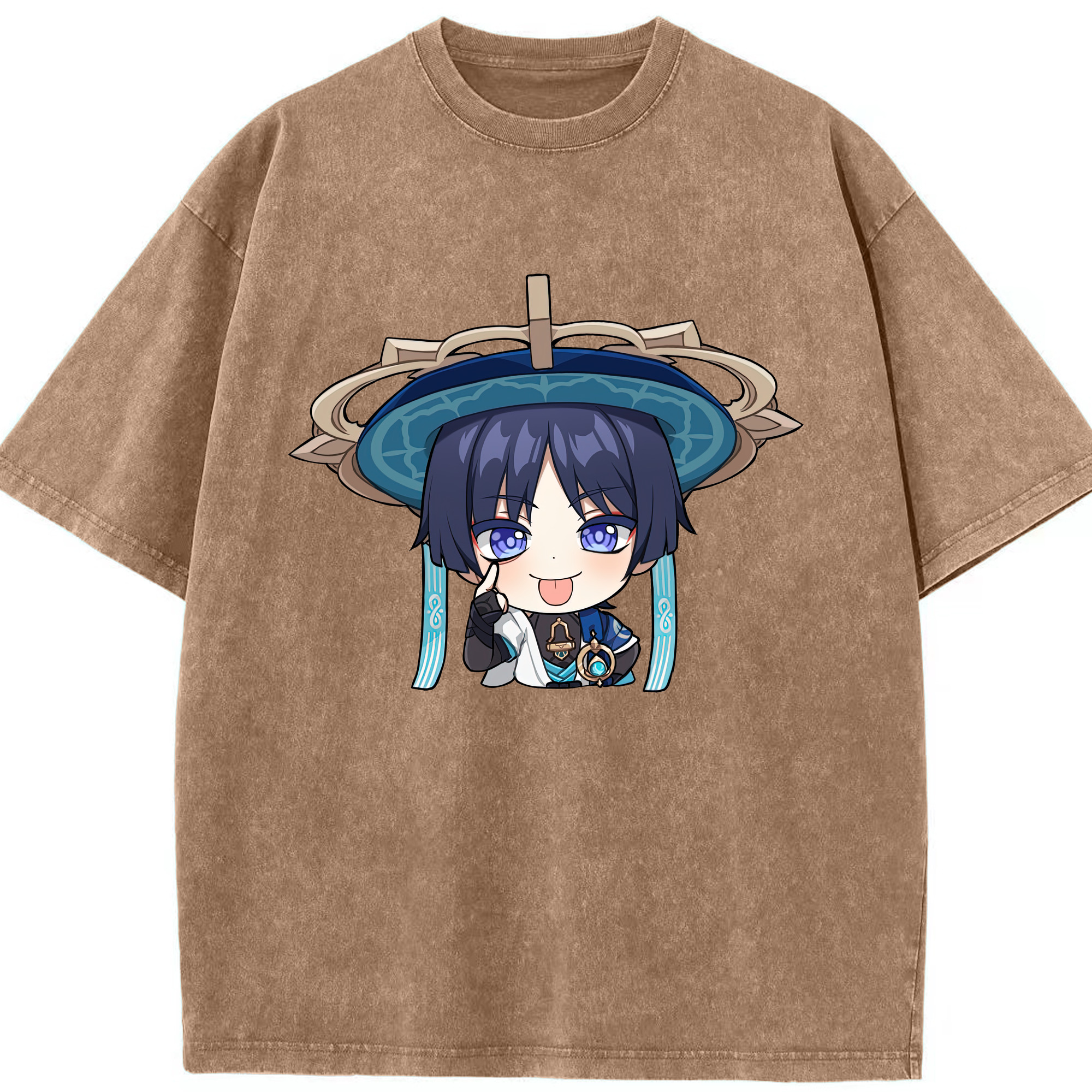 げんし神 さんペい genshin Sanpei 綿100% ヴィンテージ風 半袖Tシャツ（フロントプリント）