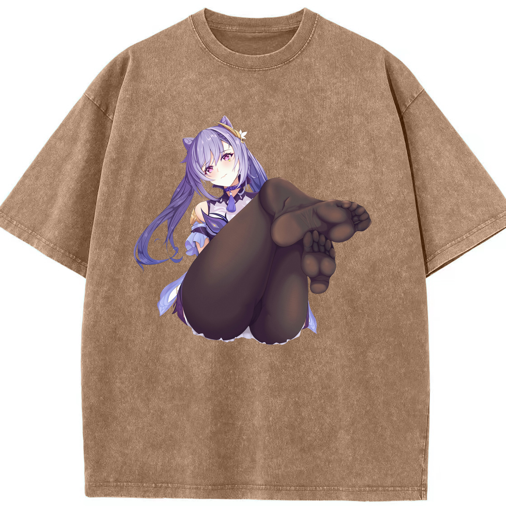 げんし神 刻晴 こくせい genshin Kokusei 綿100% ヴィンテージ風 半袖Tシャツ（フロントプリント）