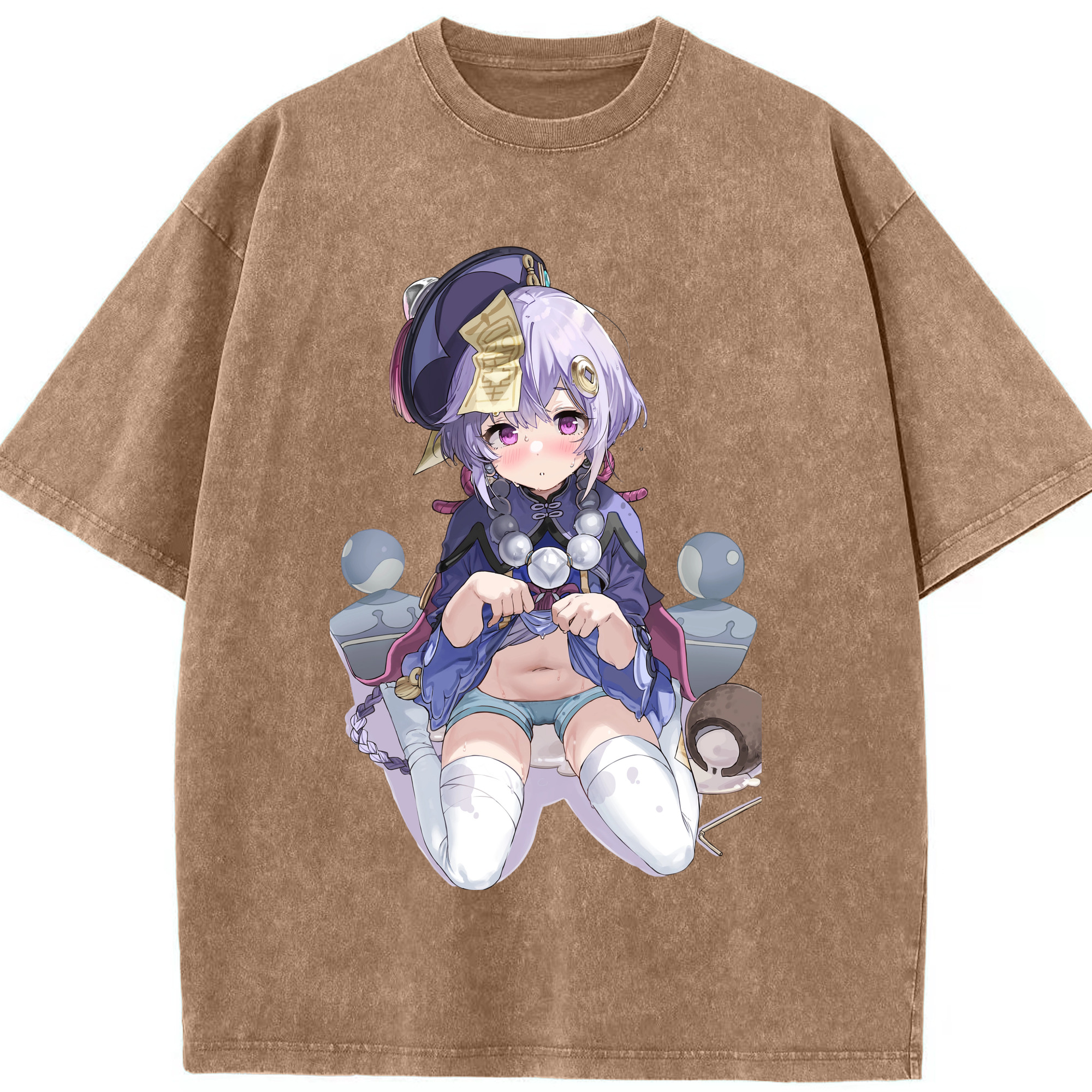 げんし神 七七 なな  genshin Nana 綿100% ヴィンテージ風 半袖Tシャツ（フロントプリント）