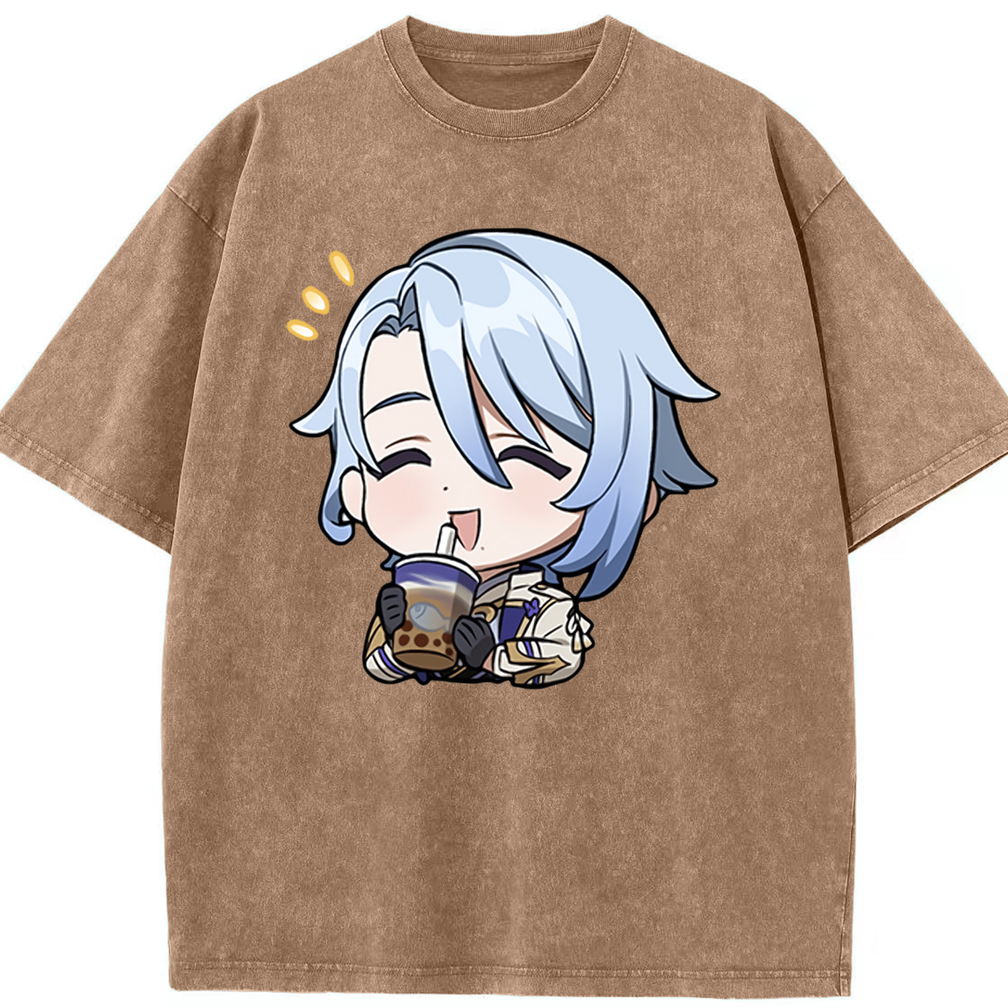 げんし神 神里綾人 かみさとあやと genshin Kamisato Ayato 綿100% ヴィンテージ風 半袖Tシャツ（フロントプリント）
