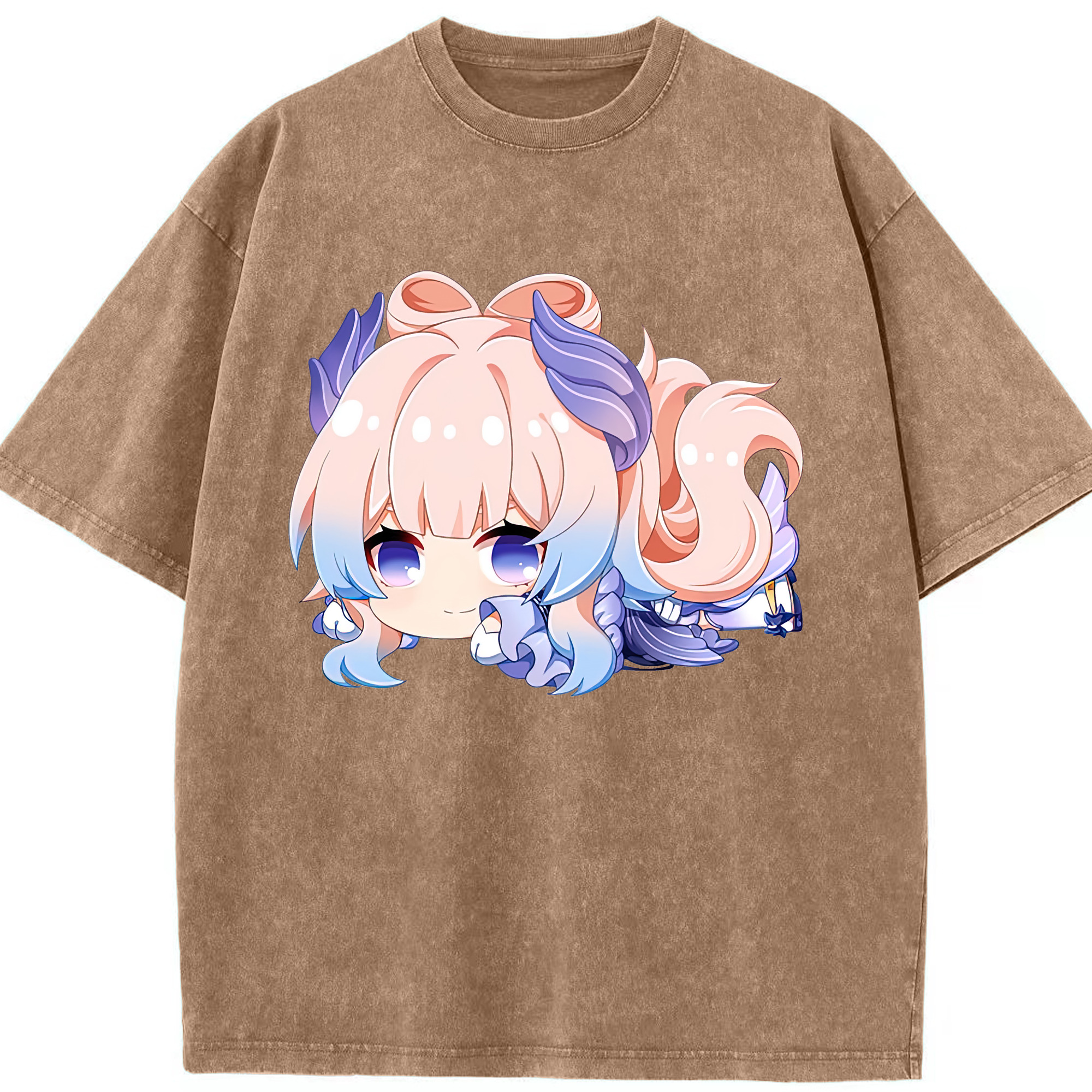 げんし神 珊瑚宮心海 サンゴノミヤ・ココミ genshin Sangonomiya Kokomi 綿100% ヴィンテージ風 半袖Tシャツ（フロントプリント）