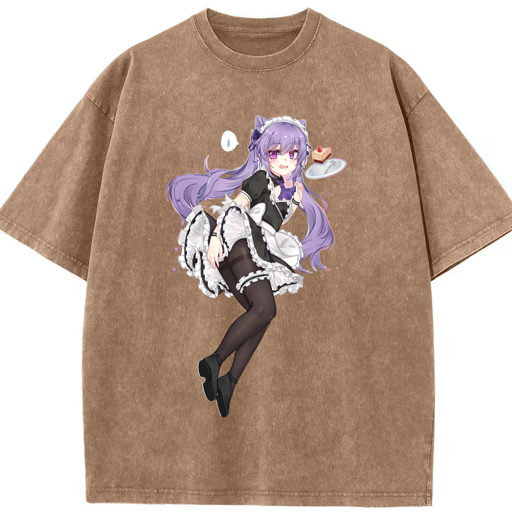 げんし神 刻晴 こくせい genshin Kokusei 綿100% ヴィンテージ風 半袖Tシャツ（フロントプリント）