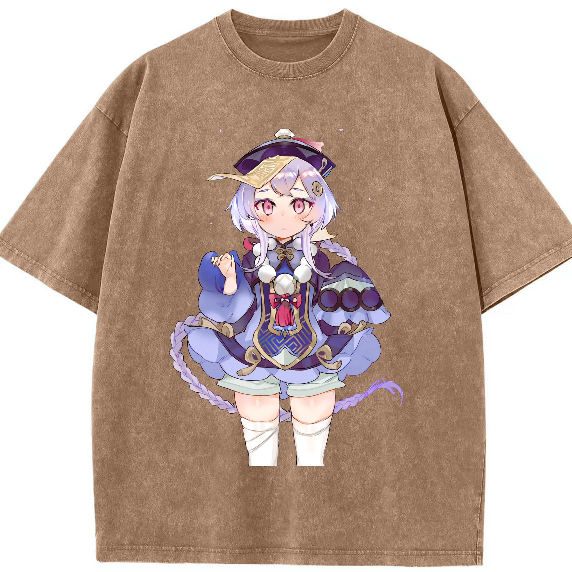 げんし神 七七 なな  genshin Nana 綿100% ヴィンテージ風 半袖Tシャツ（フロントプリント）