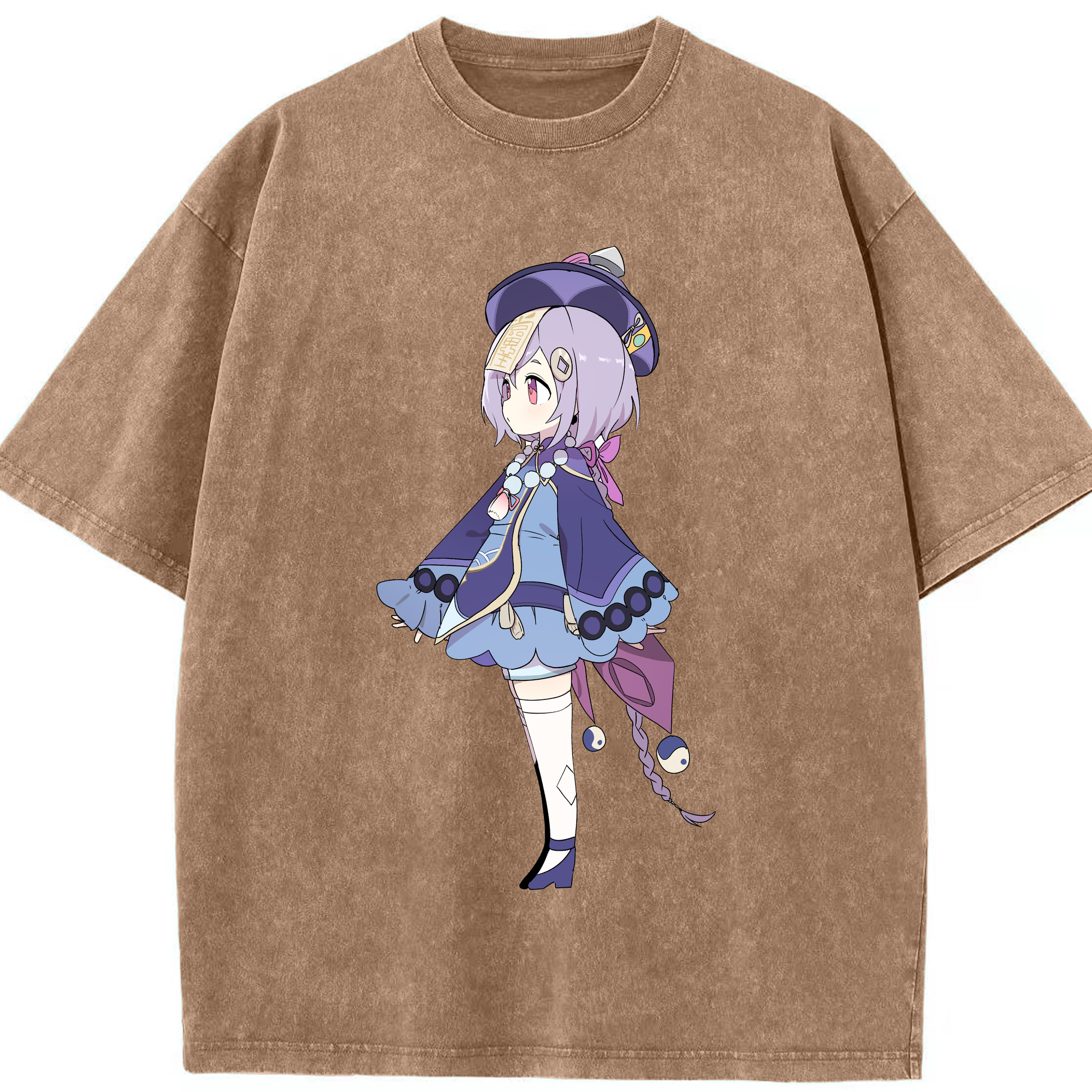 げんし神 七七 なな  genshin Nana 綿100% ヴィンテージ風 半袖Tシャツ（フロントプリント）