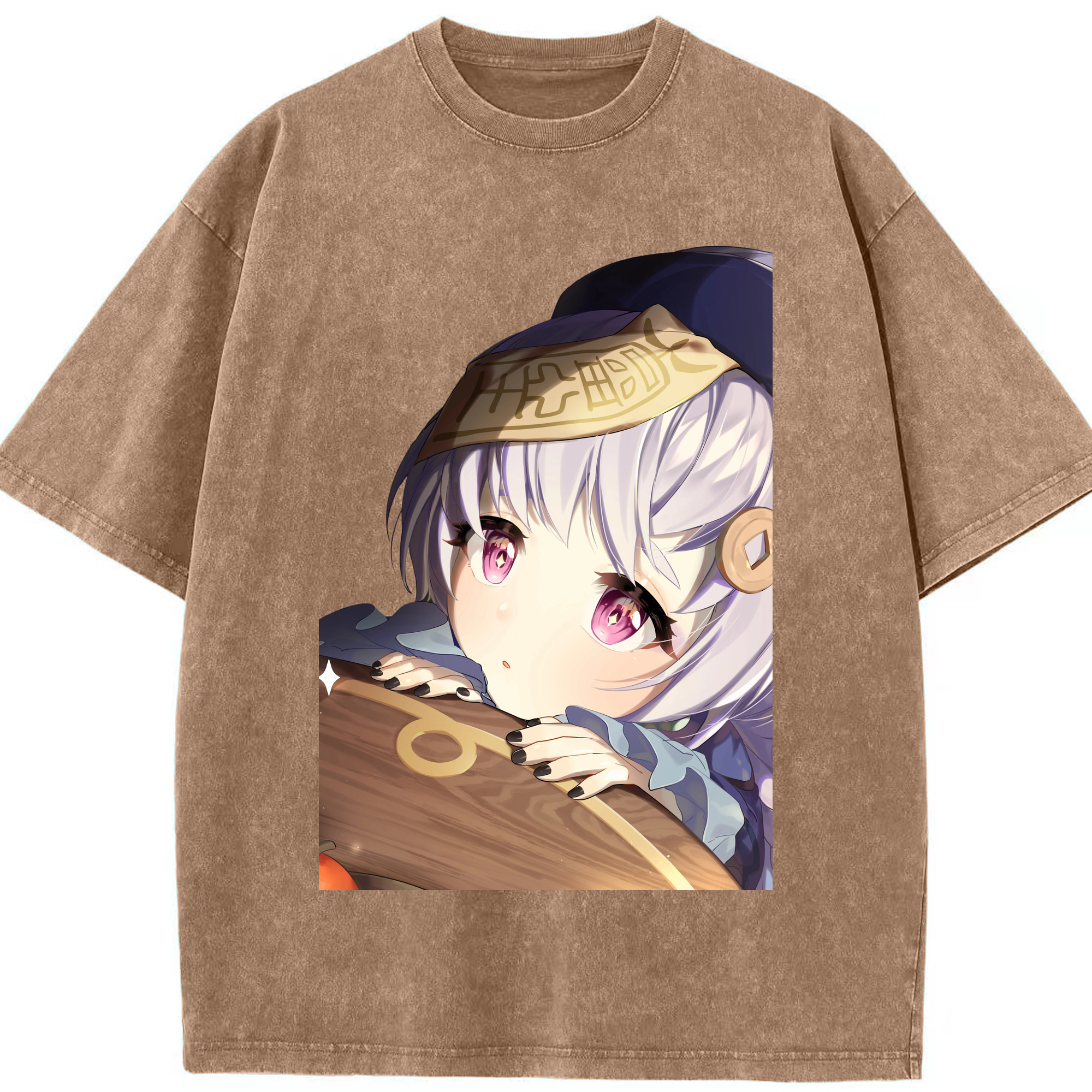 げんし神 七七 なな  genshin Nana 綿100% ヴィンテージ風 半袖Tシャツ（フロントプリント）