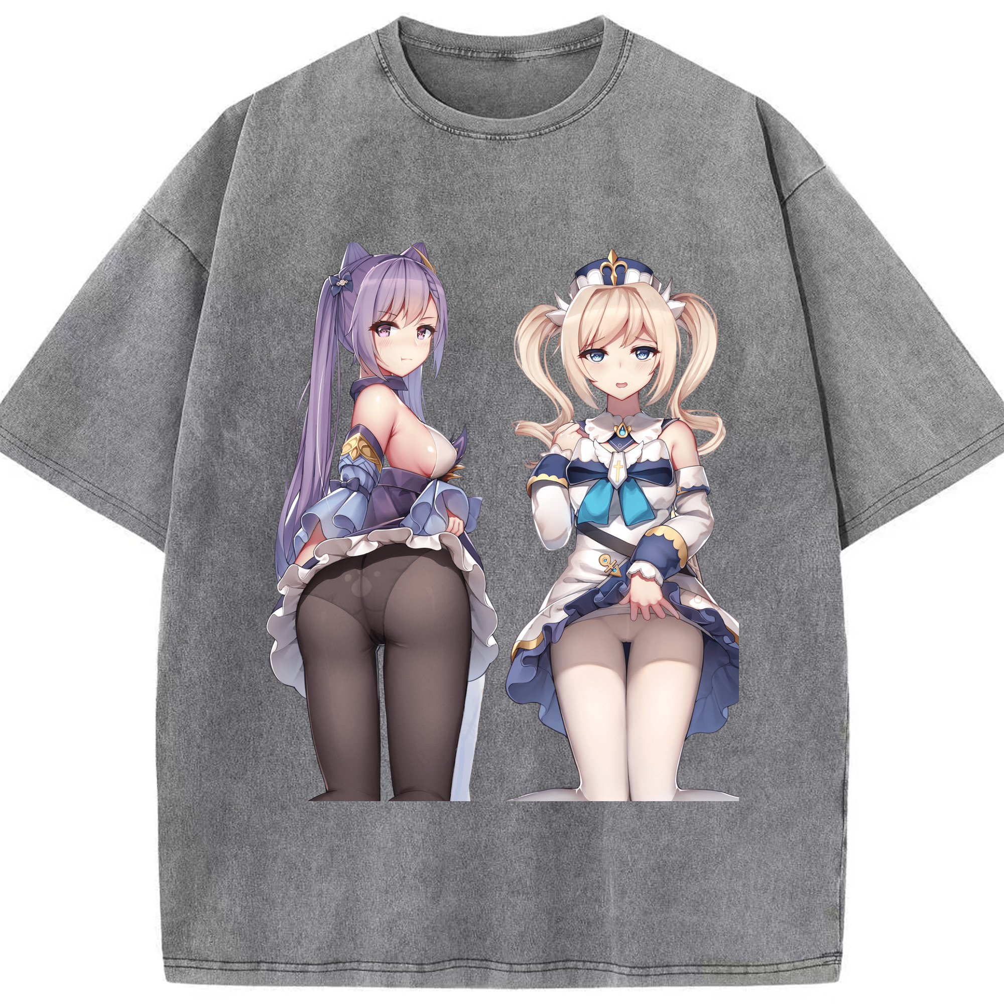 げんし神 刻晴 こくせい genshin Kokusei 綿100% ヴィンテージ風 半袖Tシャツ（フロントプリント）