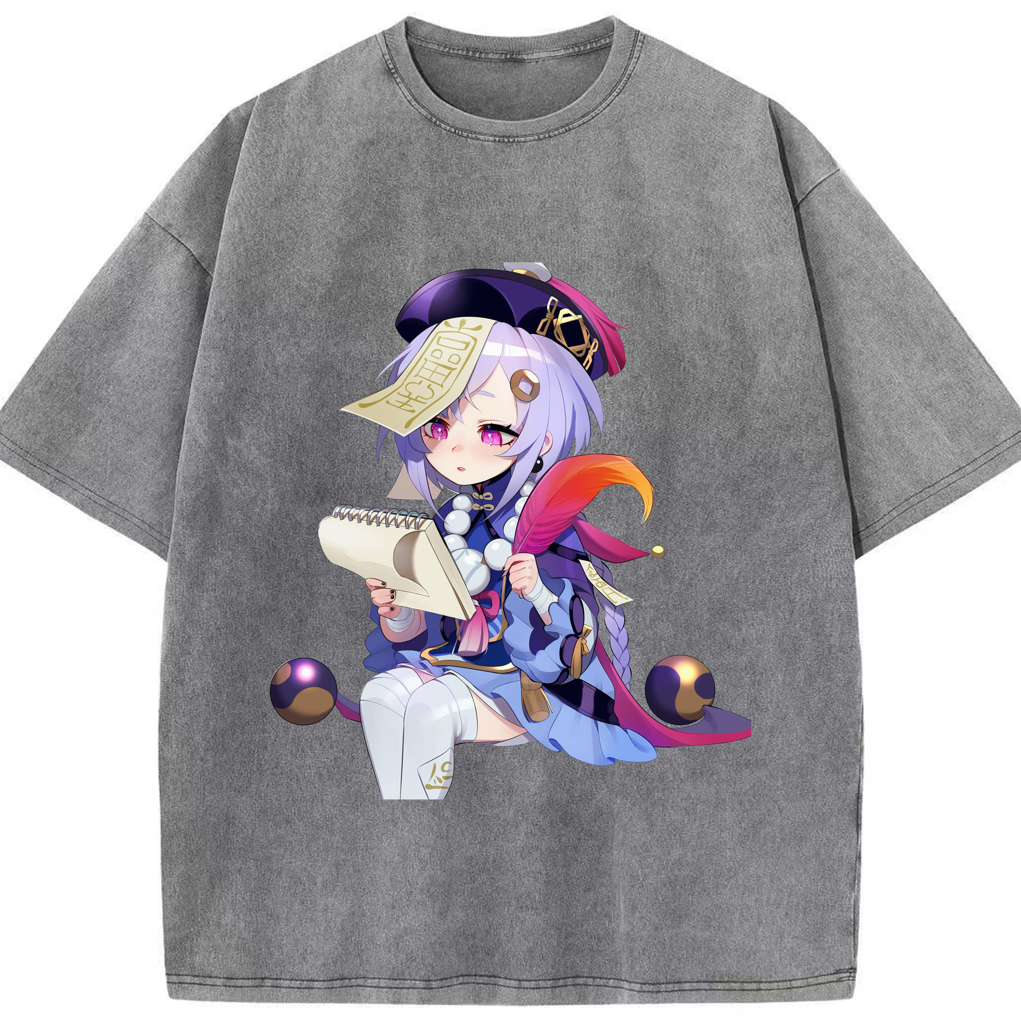 げんし神 七七 なな  genshin Nana 綿100% ヴィンテージ風 半袖Tシャツ（フロントプリント）