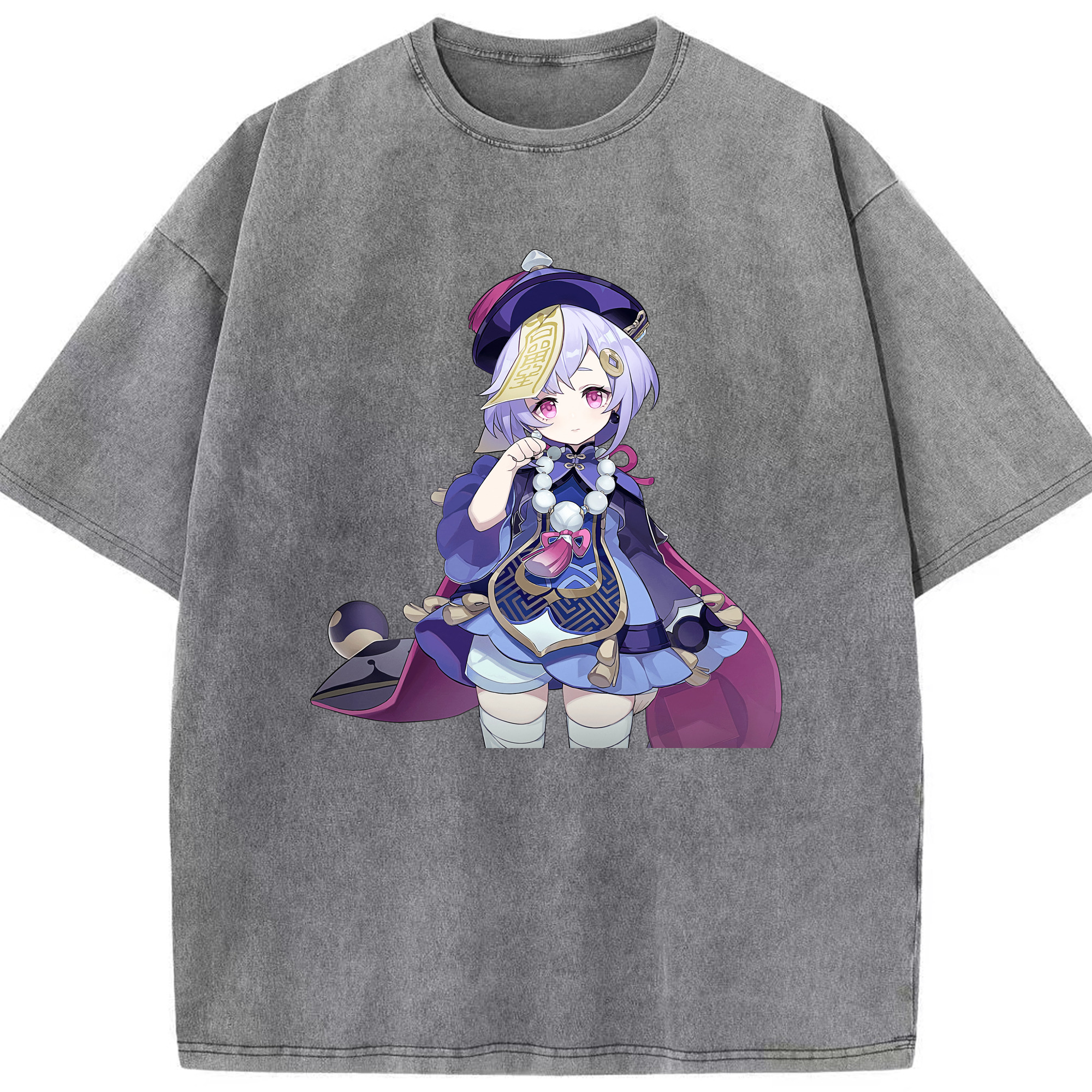 げんし神 七七 なな  genshin Nana 綿100% ヴィンテージ風 半袖Tシャツ（フロントプリント）