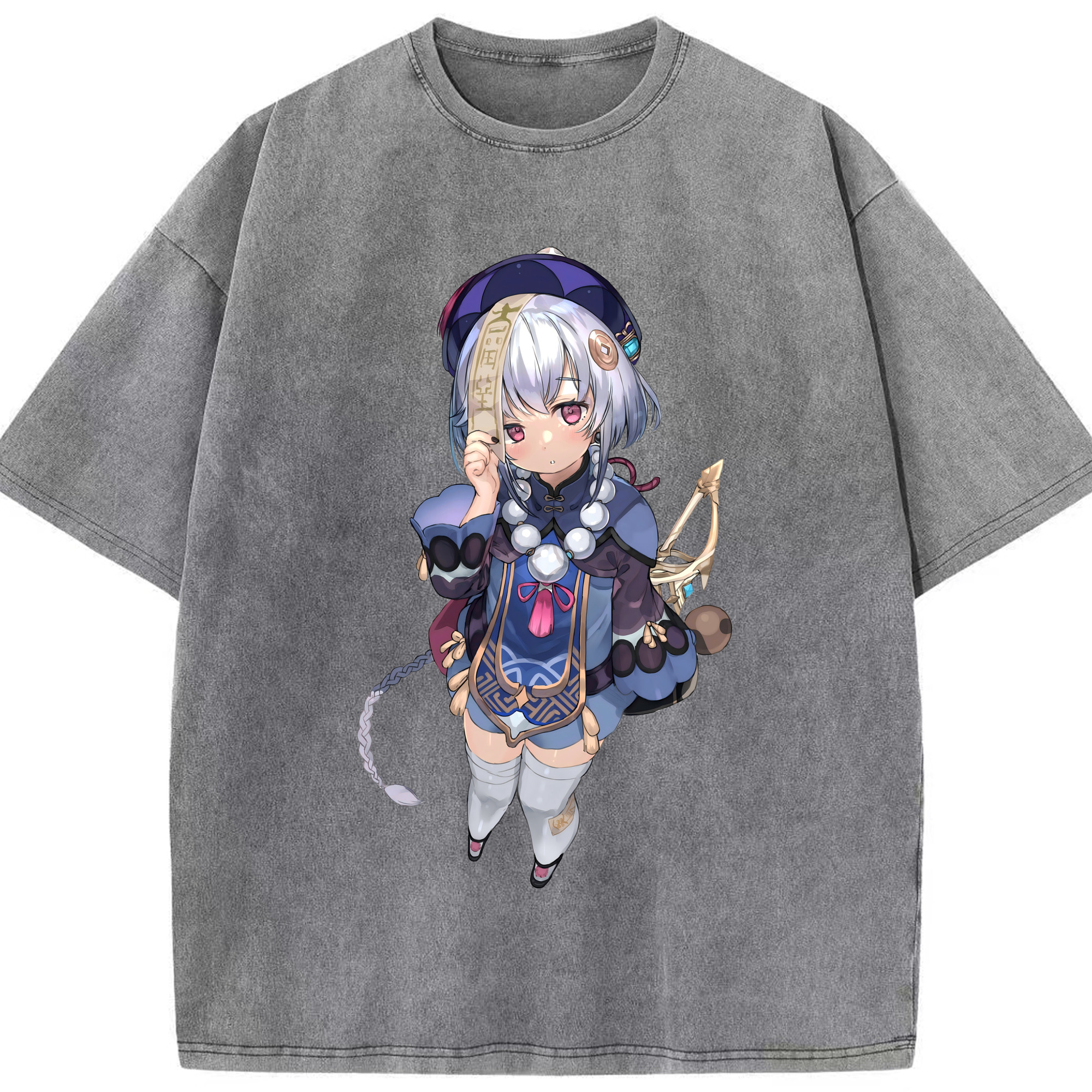 げんし神 七七 なな  genshin Nana 綿100% ヴィンテージ風 半袖Tシャツ（フロントプリント）