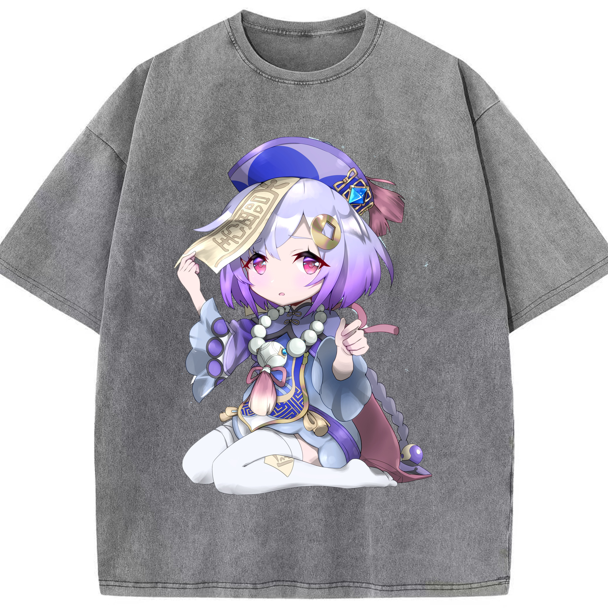 げんし神 七七 なな  genshin Nana 綿100% ヴィンテージ風 半袖Tシャツ（フロントプリント）