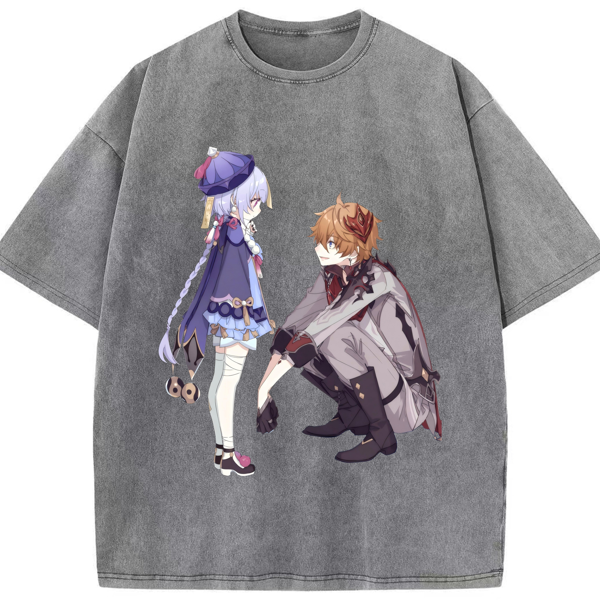 げんし神 七七 なな  genshin Nana 綿100% ヴィンテージ風 半袖Tシャツ（フロントプリント）