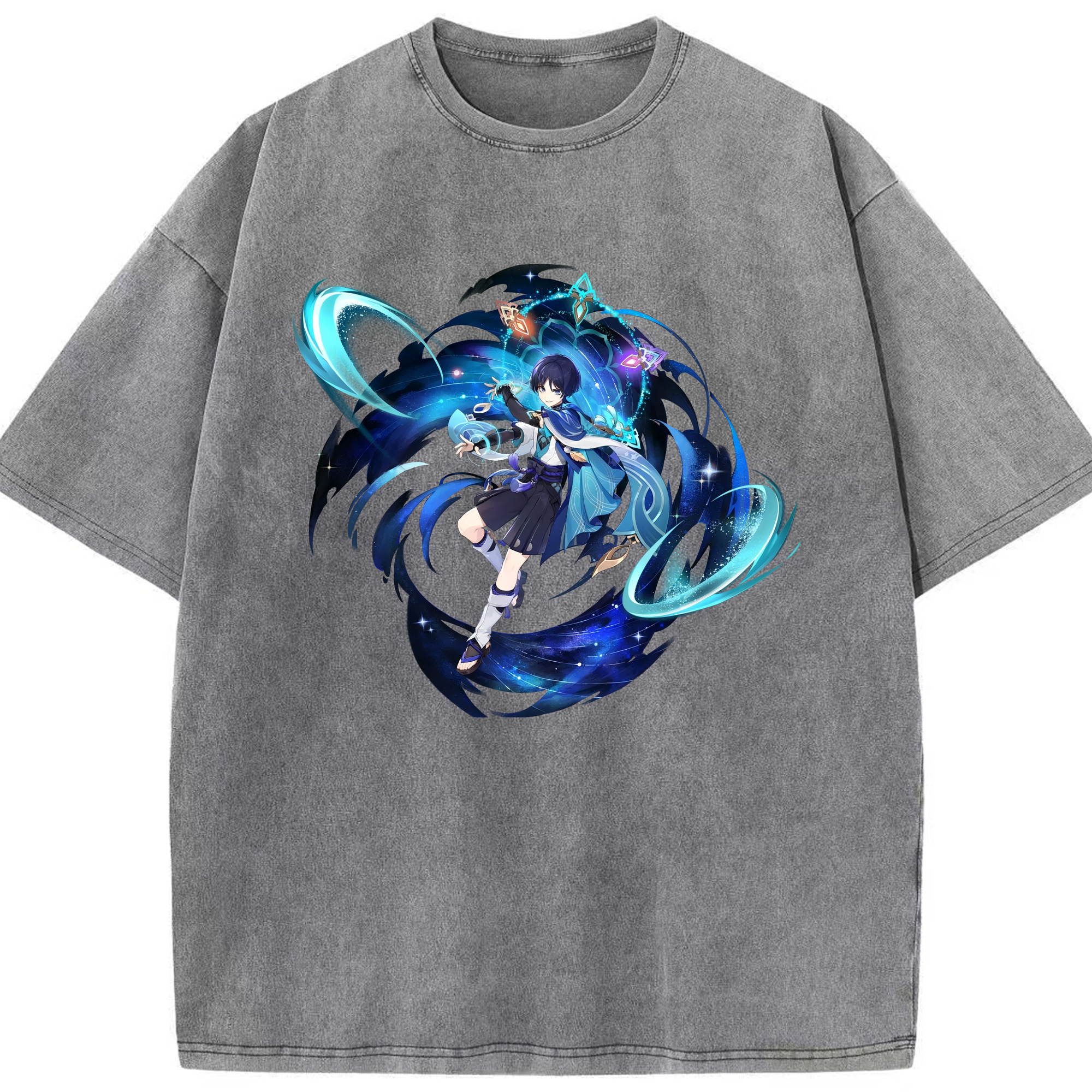 げんし神 さんペい genshin Sanpei 綿100% ヴィンテージ風 半袖Tシャツ（フロントプリント）