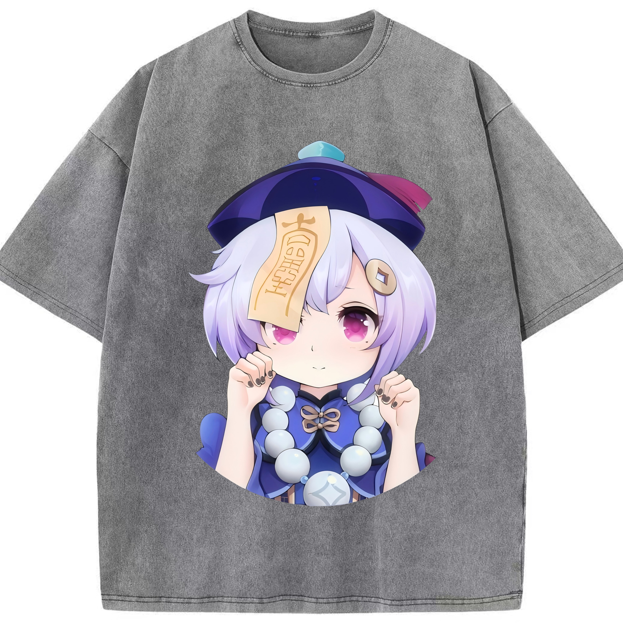 げんし神 七七 なな  genshin Nana 綿100% ヴィンテージ風 半袖Tシャツ（フロントプリント）