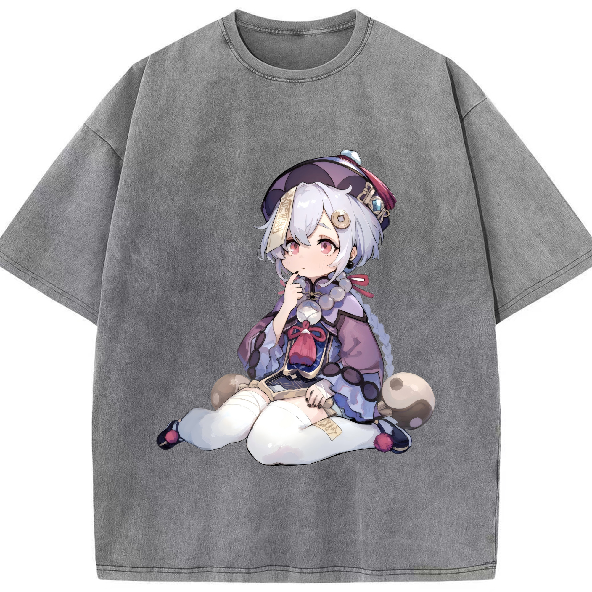 げんし神 七七 なな  genshin Nana 綿100% ヴィンテージ風 半袖Tシャツ（フロントプリント）